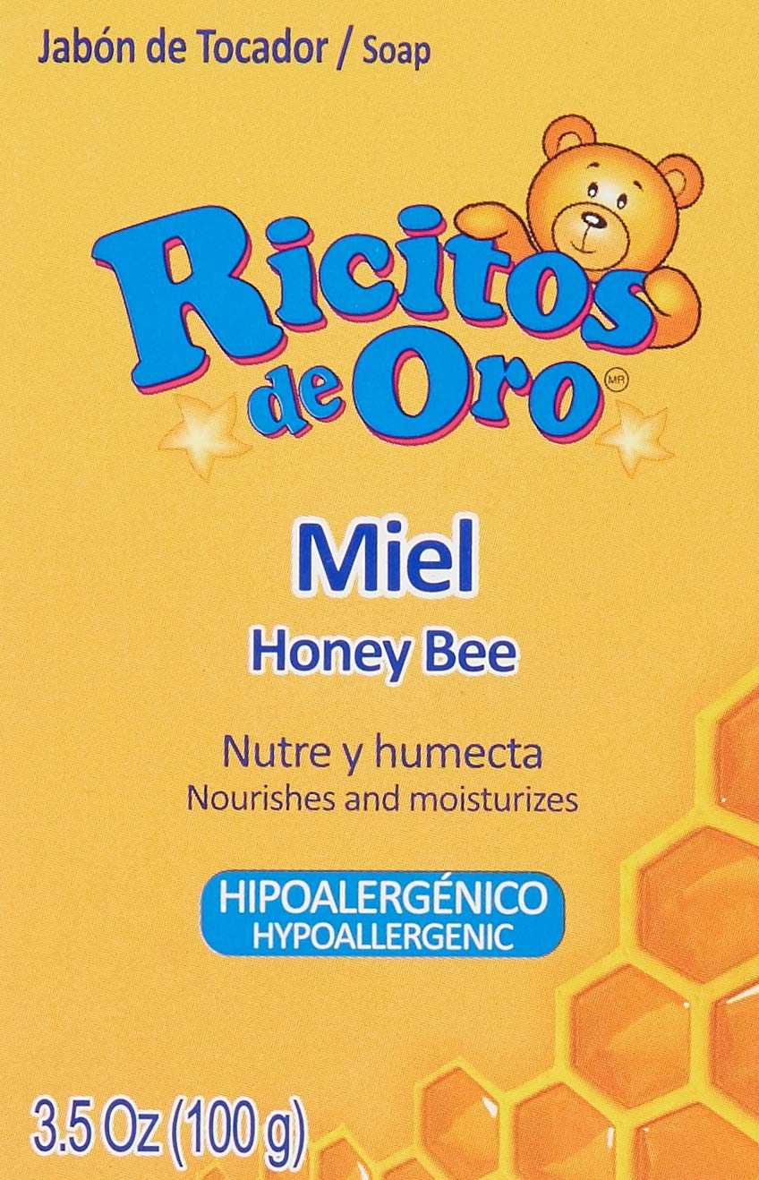Ricitos de Oro Honey Bee Bar Soap Hypoallergenic Moisturizes Baby's Skin All