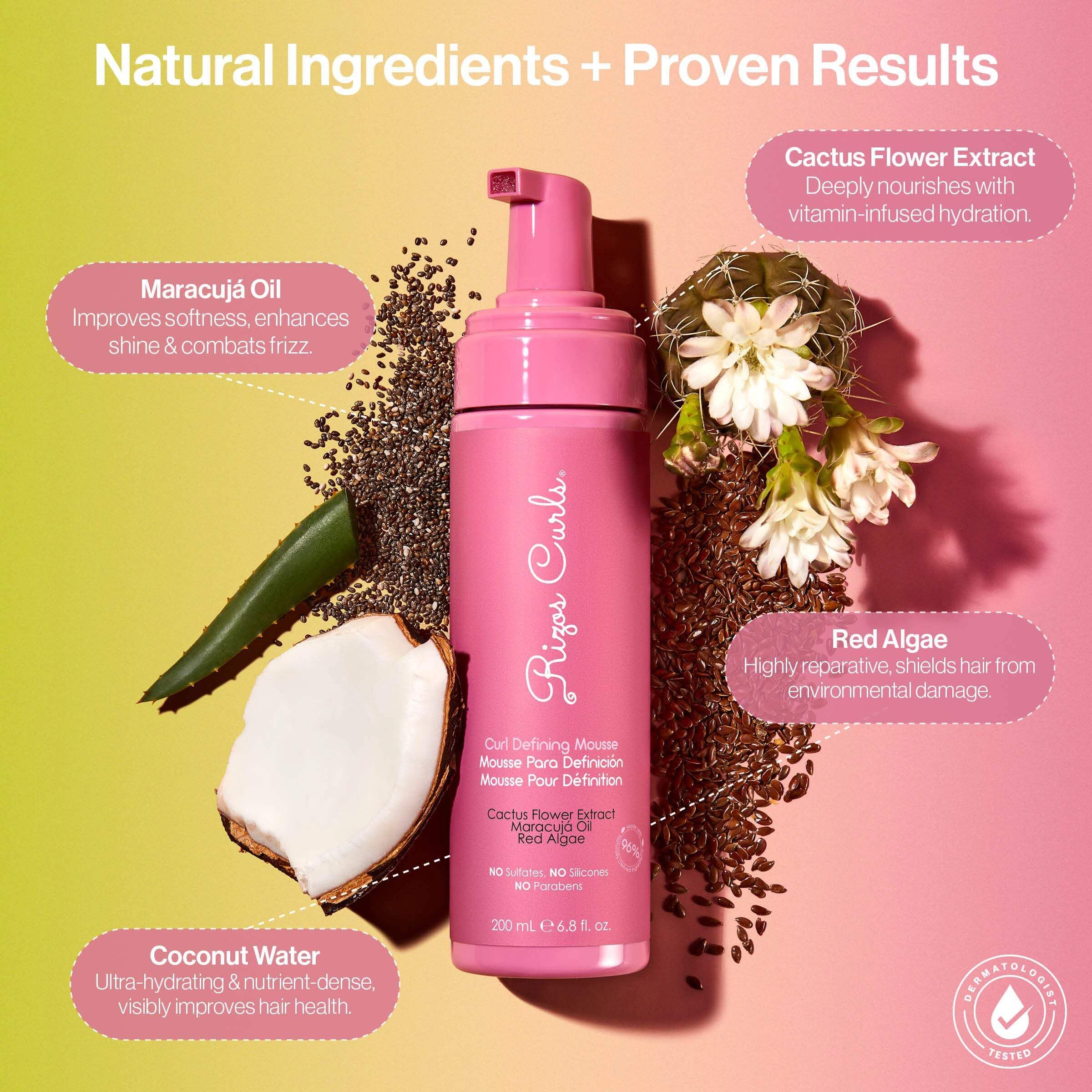 Rizos Curls Curl Defining Mousse Lightweight Foam for Volume Hydration Shine - Thumbnail 2