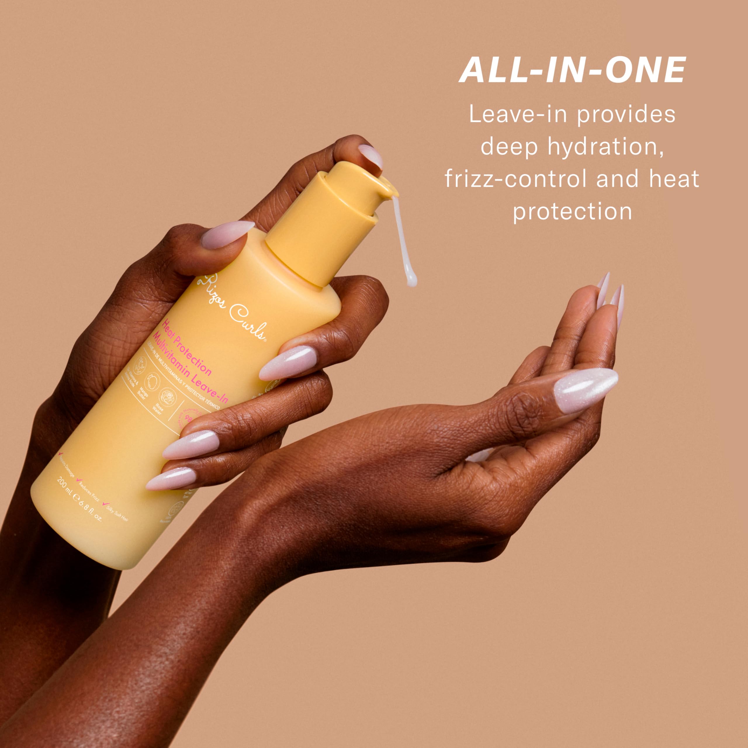 Rizos Curls Multivitamin Leave In Heat Protection Up To 450°f Strengthen Repair - Thumbnail 2