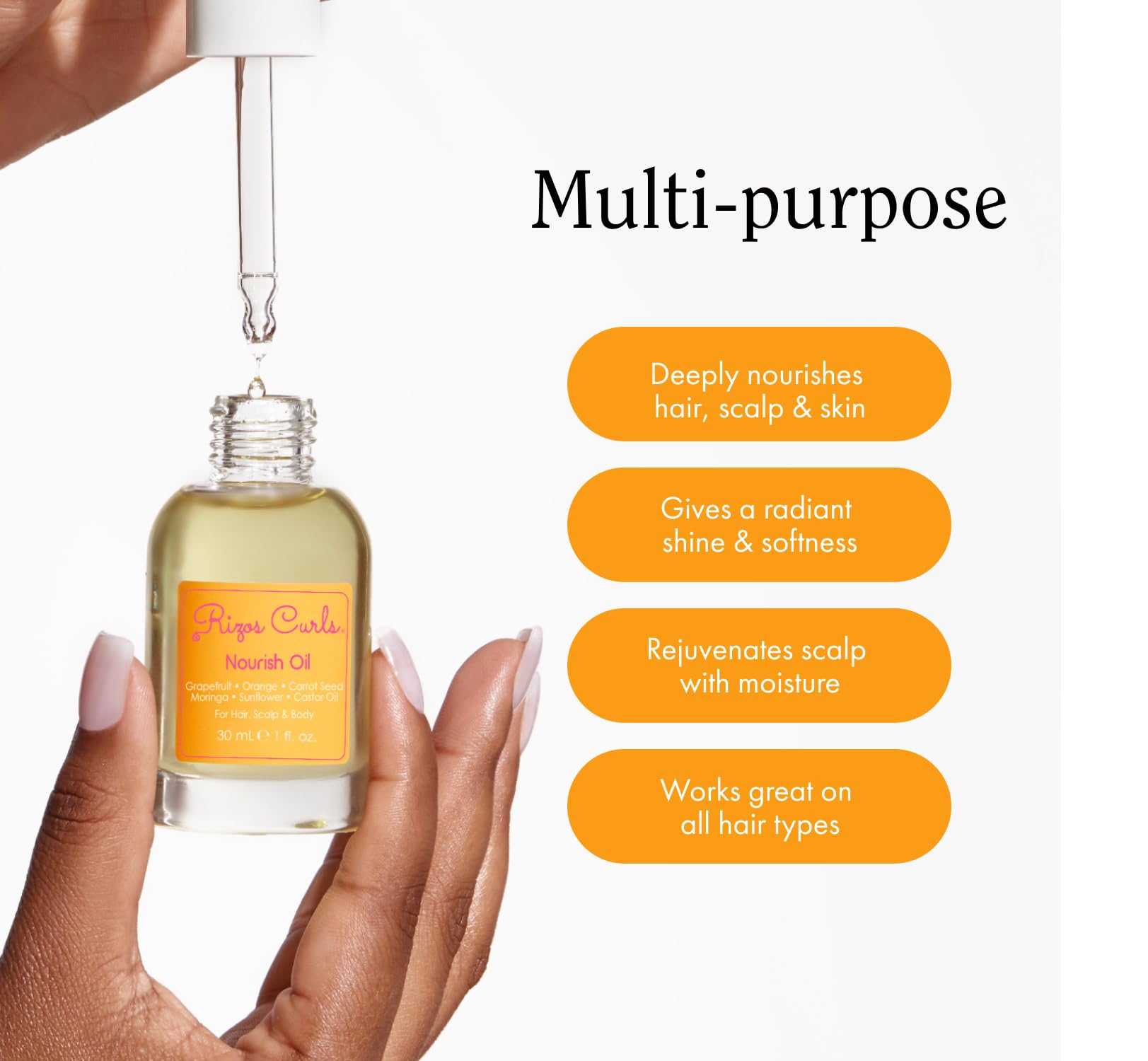 Rizos Curls Nourish Oil Strength Frizz Control Improve Split Ends Repair Dry - Thumbnail 2