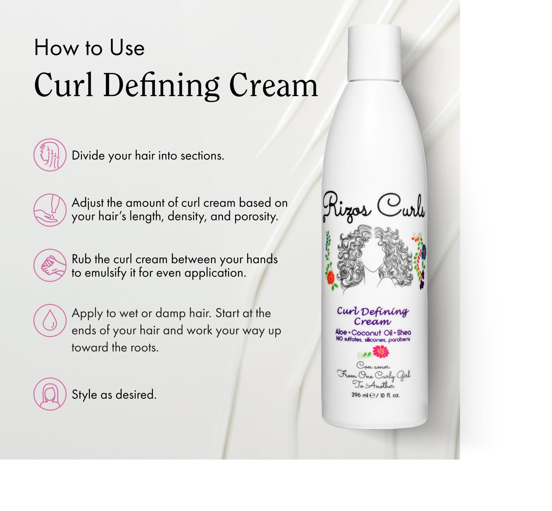 Rizos Curls Travel Curl Defining Cream Enhance Waves Curls Coils Soft Hold for - Thumbnail 2