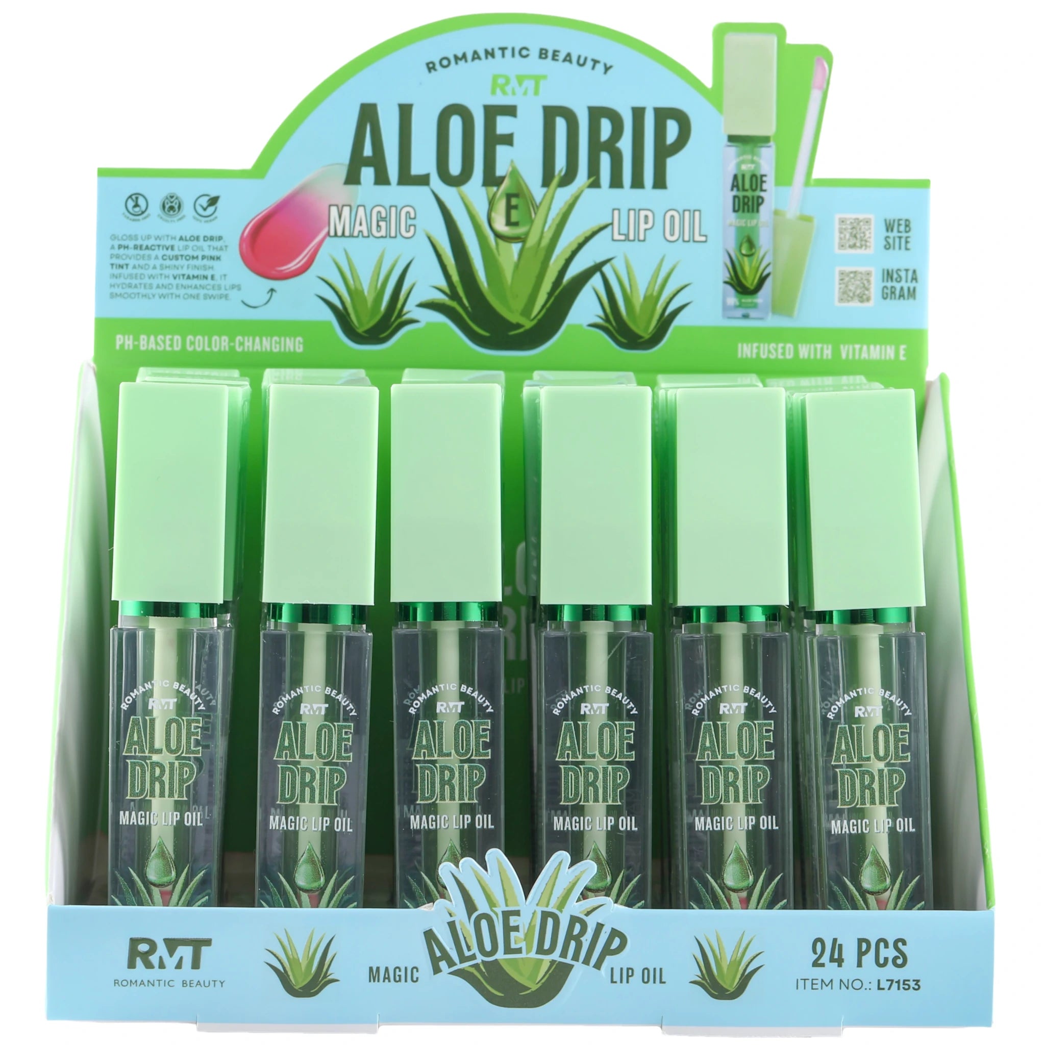(24-pack) Romantic Beauty Aloe Drip Magic Lip Oil