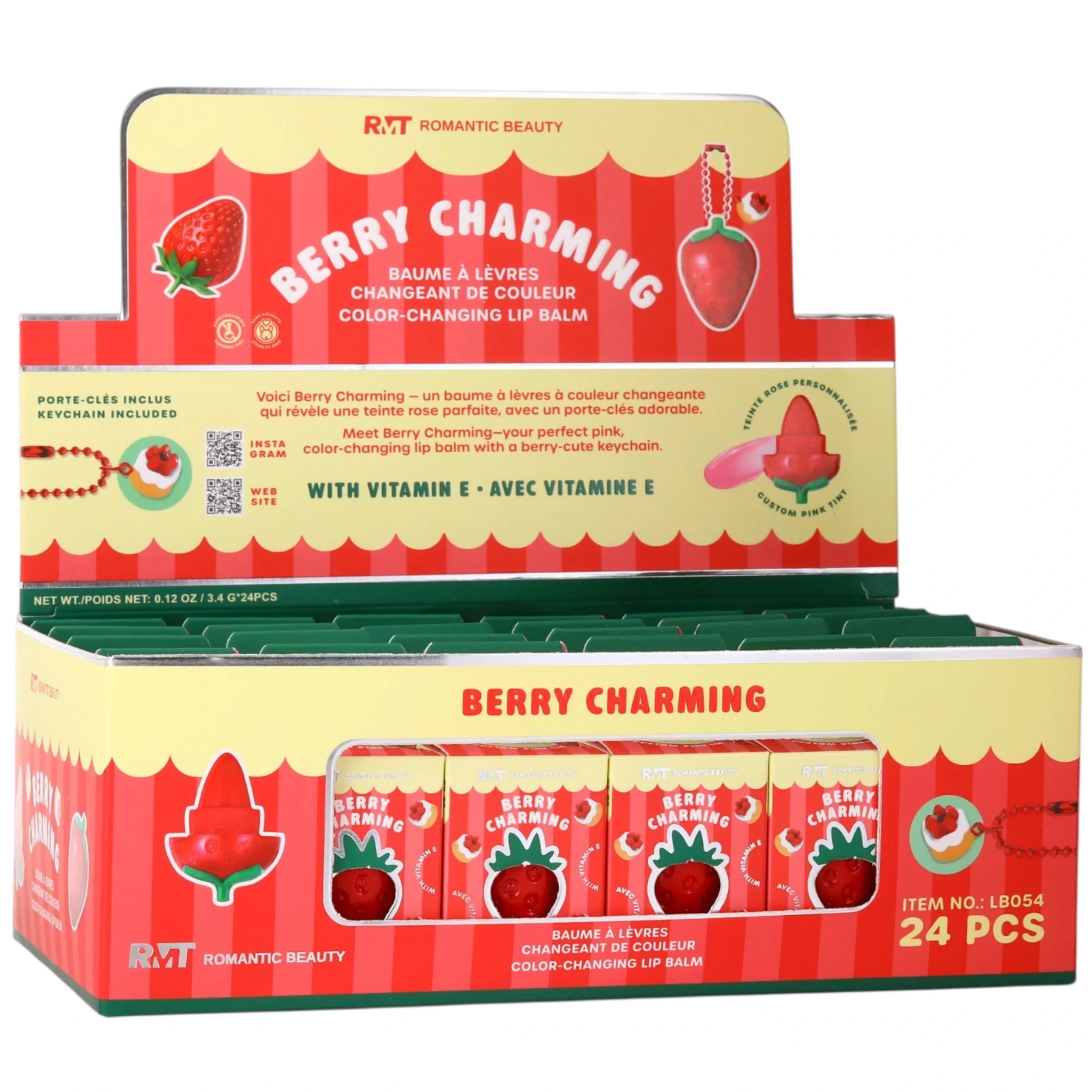 (24-pack) Romantic Beauty Berry Charming Color Changing Lip Balm - Image 1