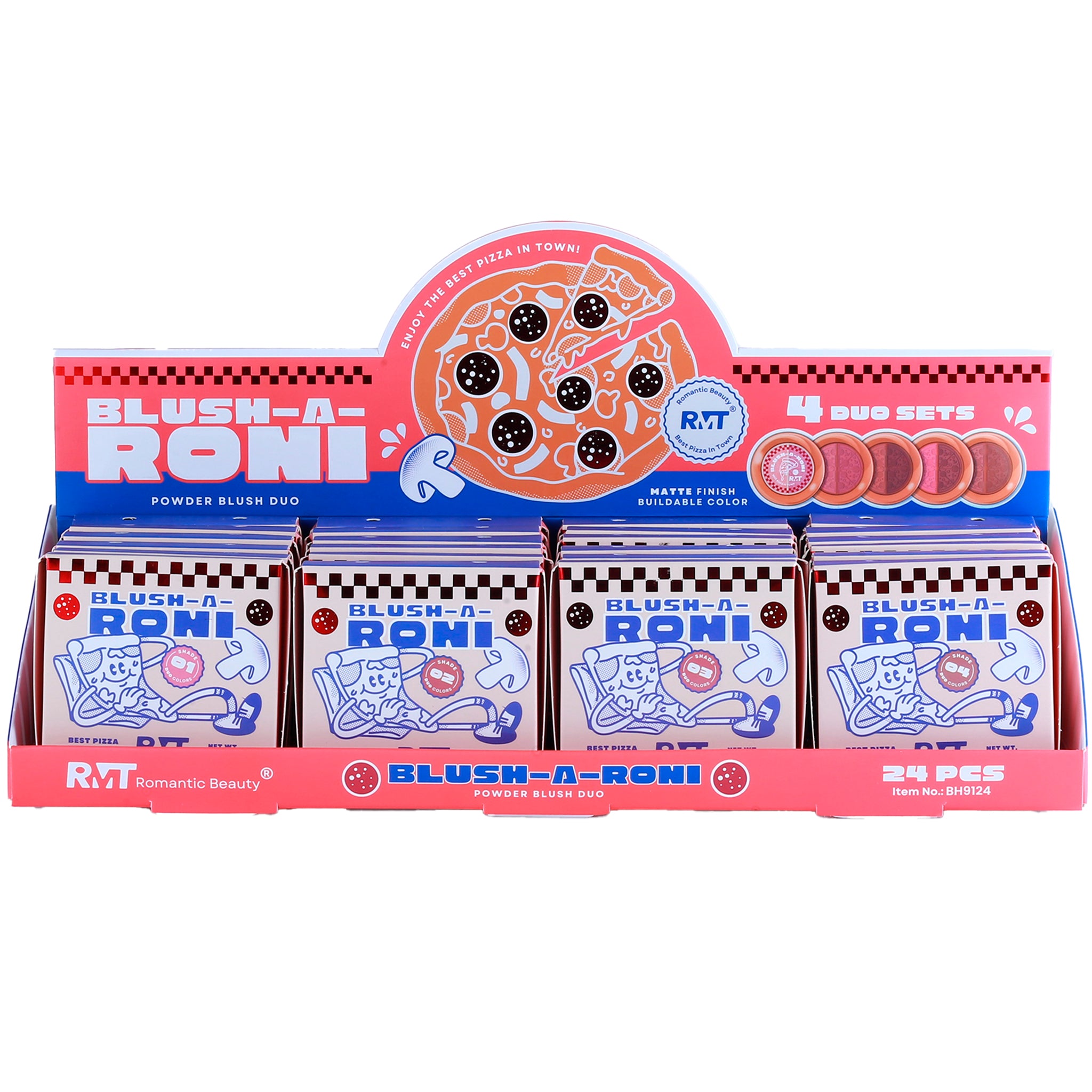 (24-pack) Romantic Beauty Blush-A-Roni Pizza Box Blush Powder
