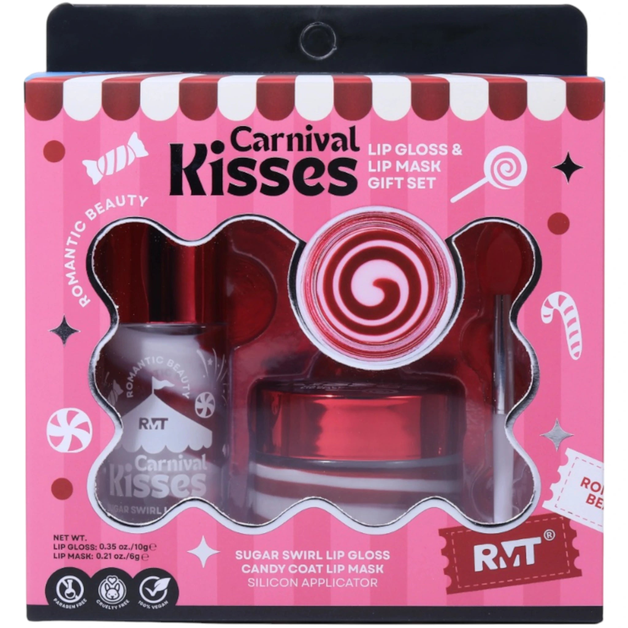 (12-pack) Romantic Beauty Carnival Kisses Lip Gloss & Lip Mask Gift Set - Thumbnail 2