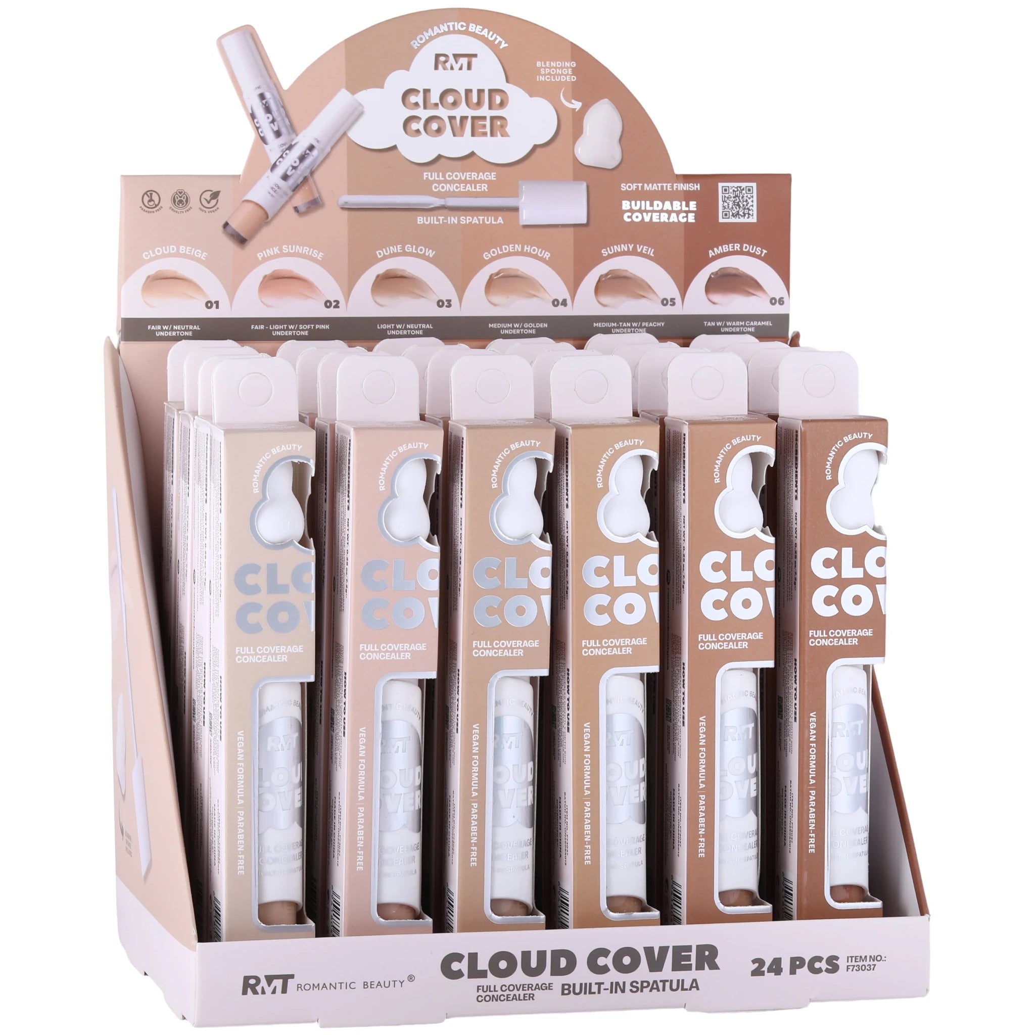 (24-pack) Romantic Beauty Cloud Cover Full Coverage Concealer