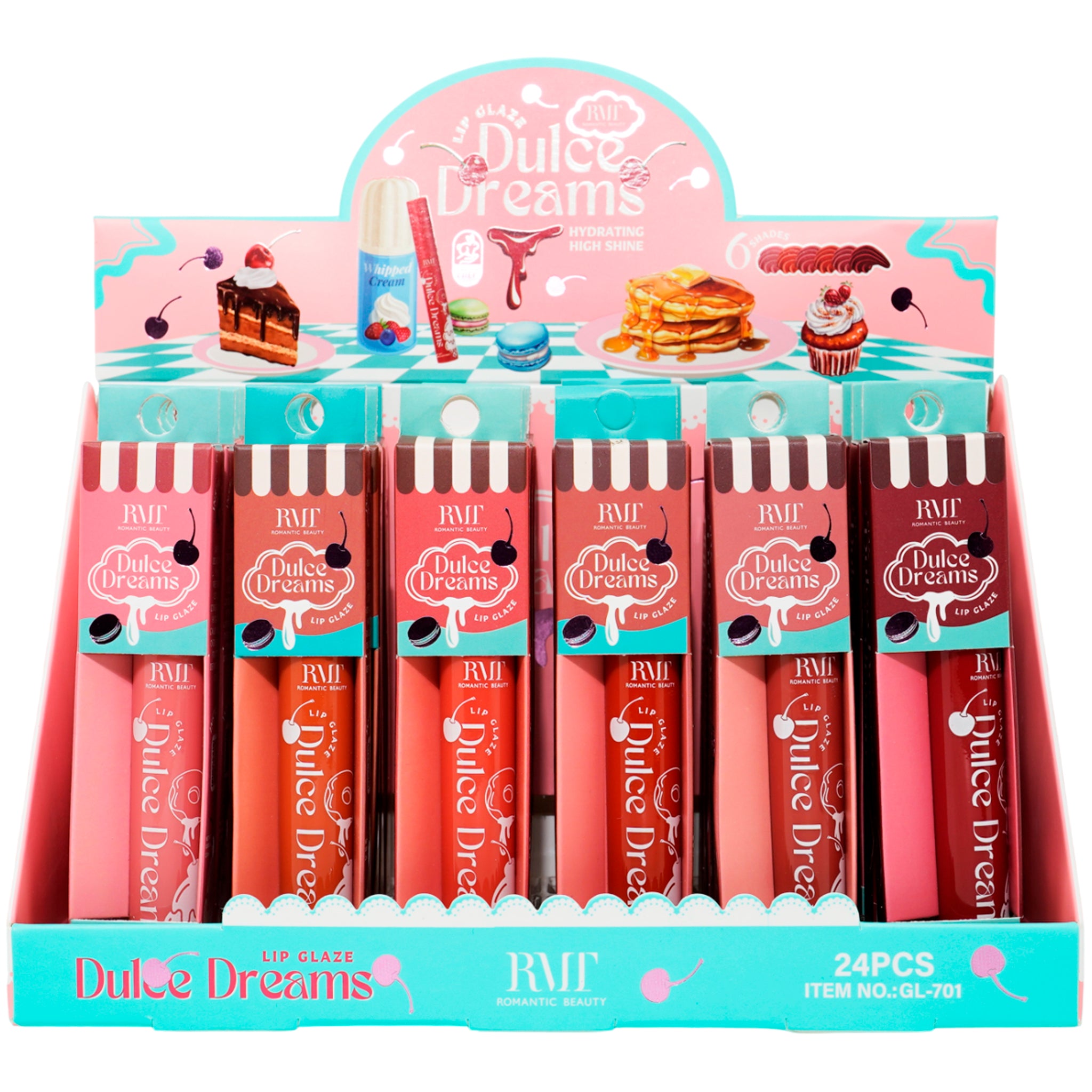 (24-pack) Romantic Beauty Dulce Dreams Lip Glaze