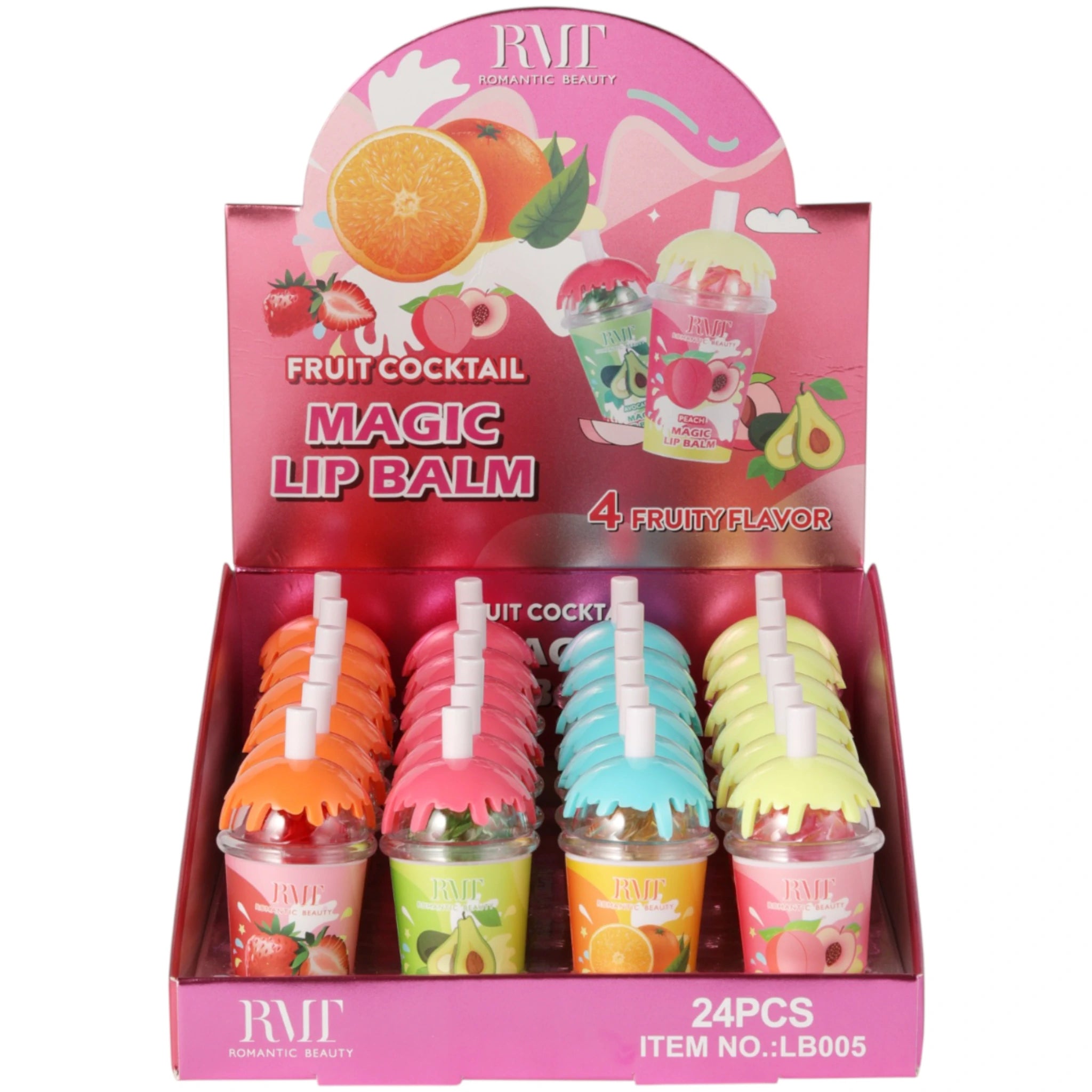 (24-pack) Romantic Beauty Fruit Cocktail Magic Lip Balm