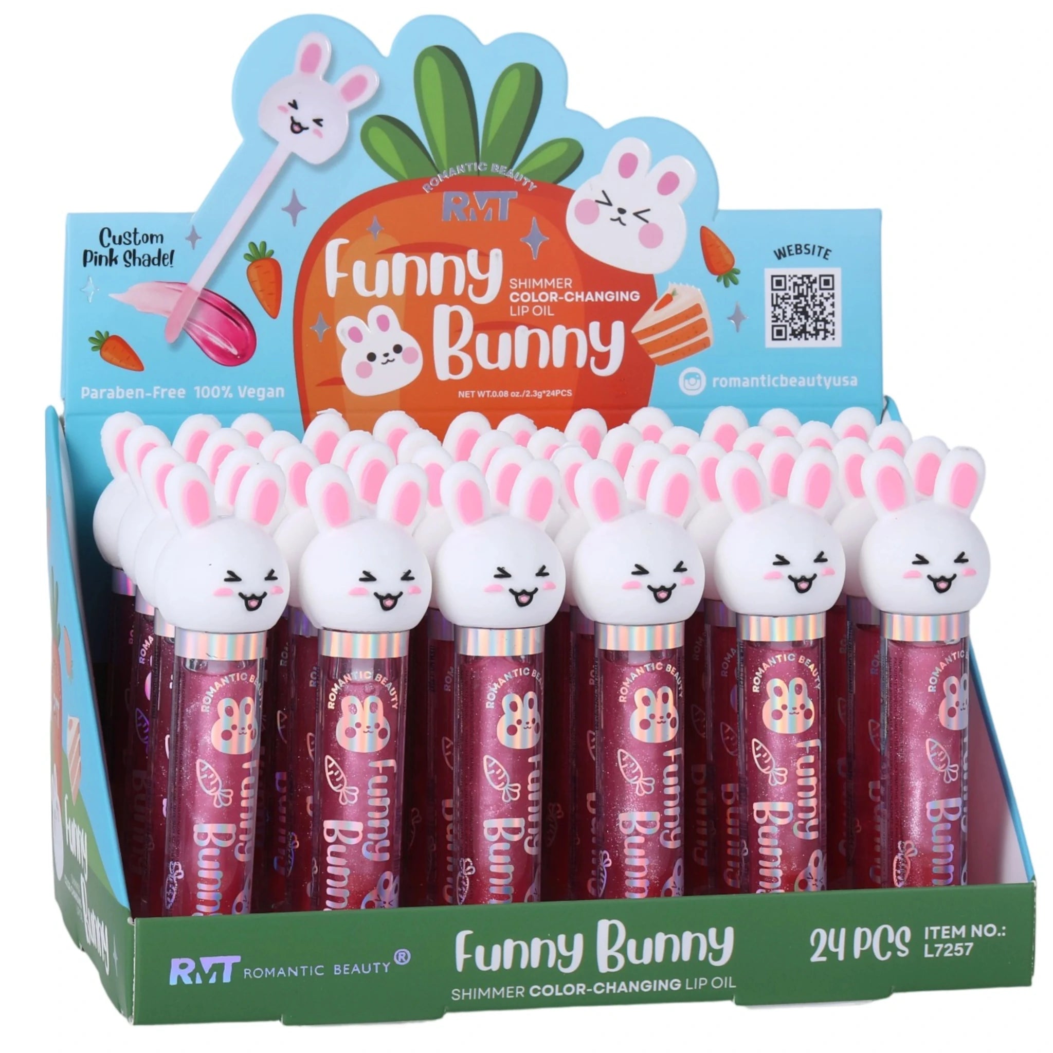 (24-pack) Romantic Beauty Funny Bunny Magic Shimmer Lip Oil - Thumbnail 3