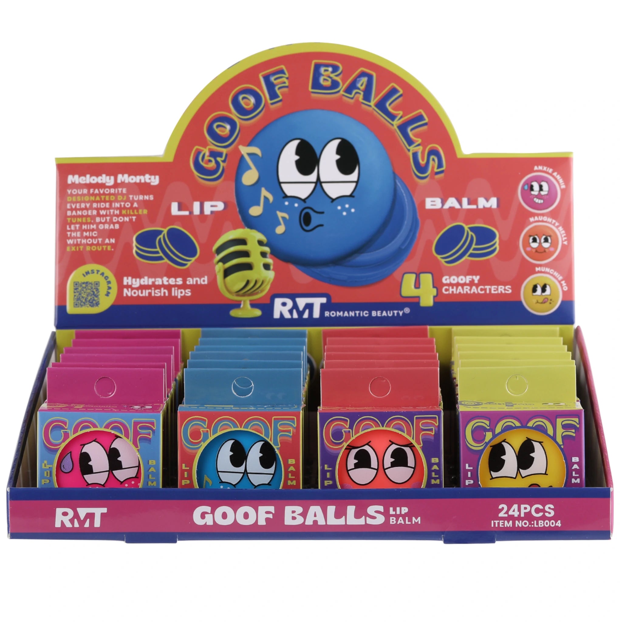 (24-pack) Romantic Beauty Goof Balls Lip Balm