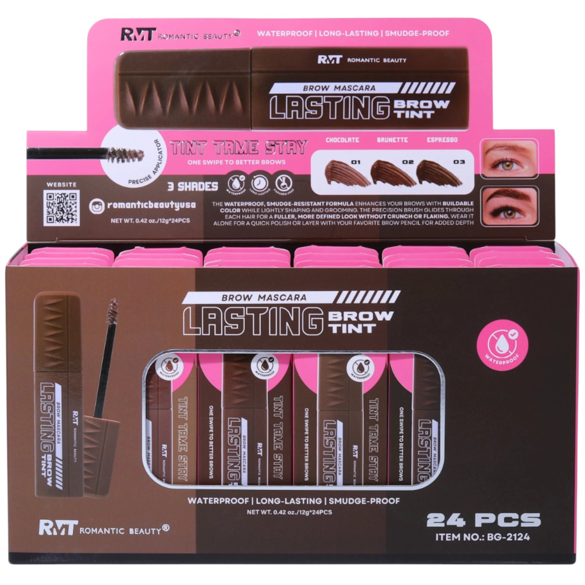 (24-pack) Romantic Beauty Lasting Brow Tint Mascara
