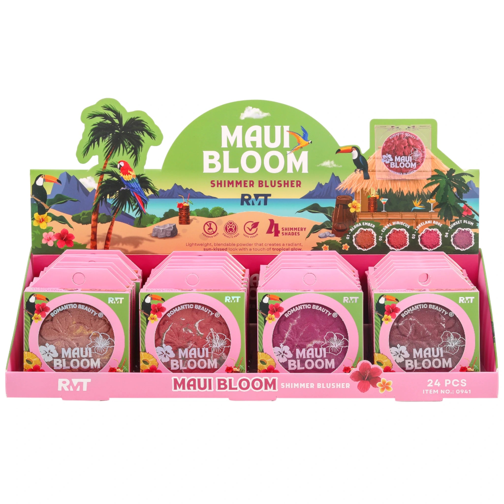 (24-pack) Romantic Beauty Maui Bloom Shimmer Blusher
