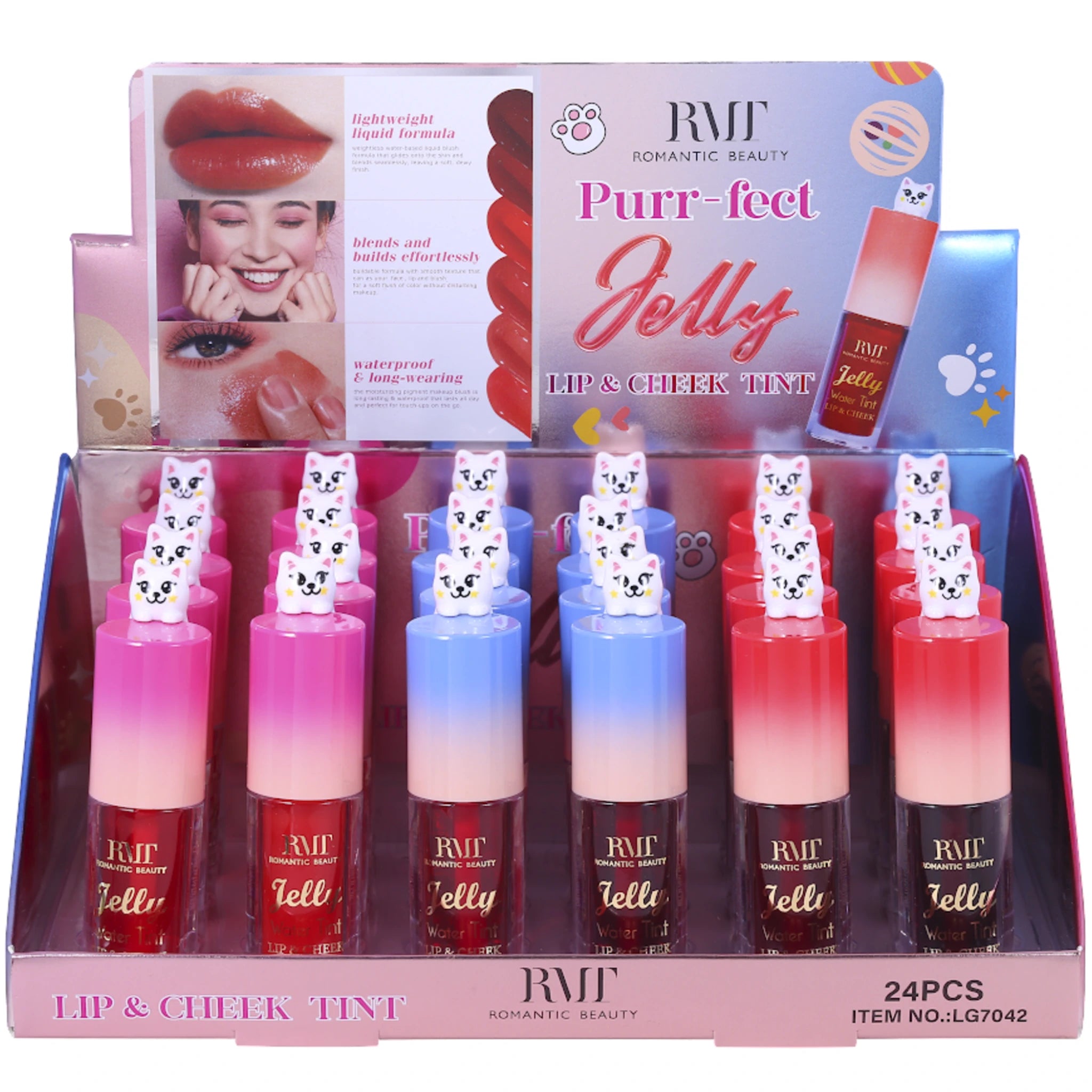(24-pack) Romantic Beauty Purr-Fect Jelly Lip & Cheek Tint