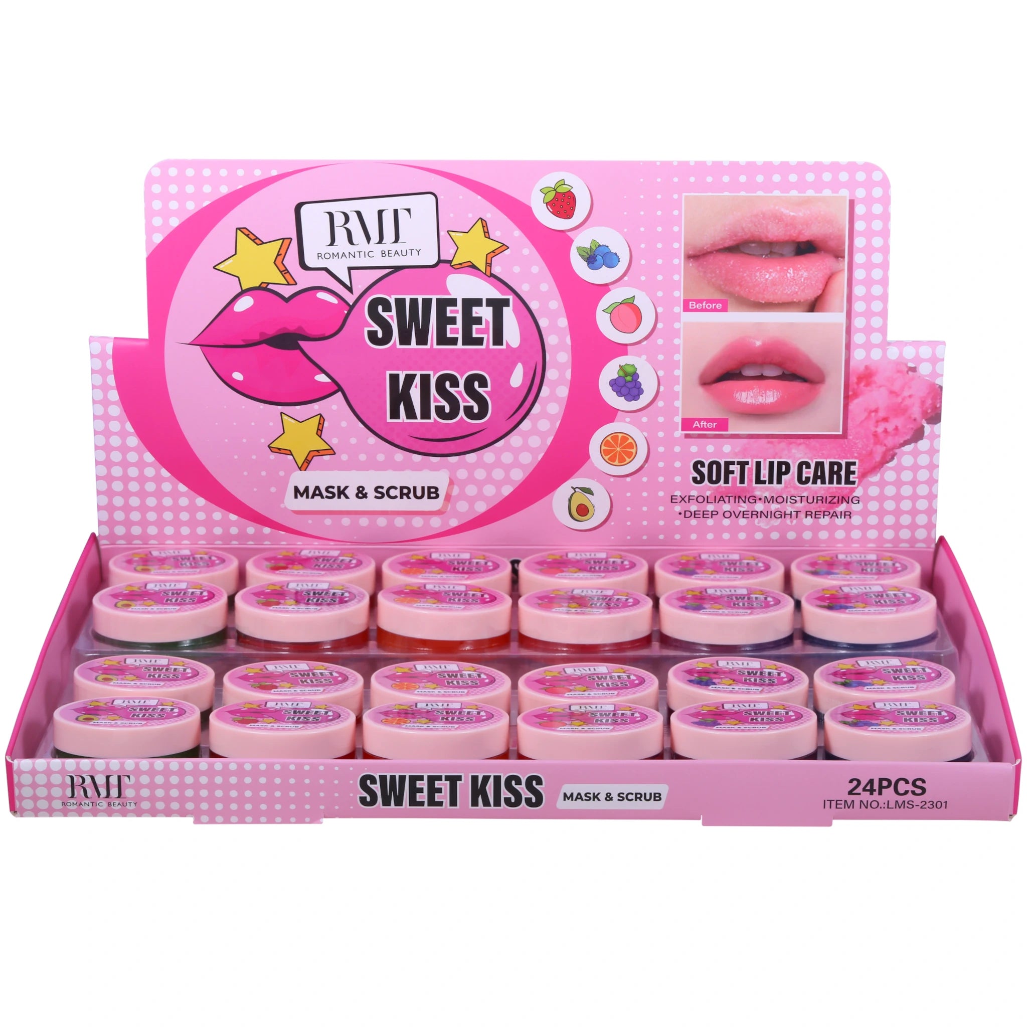 (24-pack) Romantic Beauty Sweet Kiss Mask & Scrub