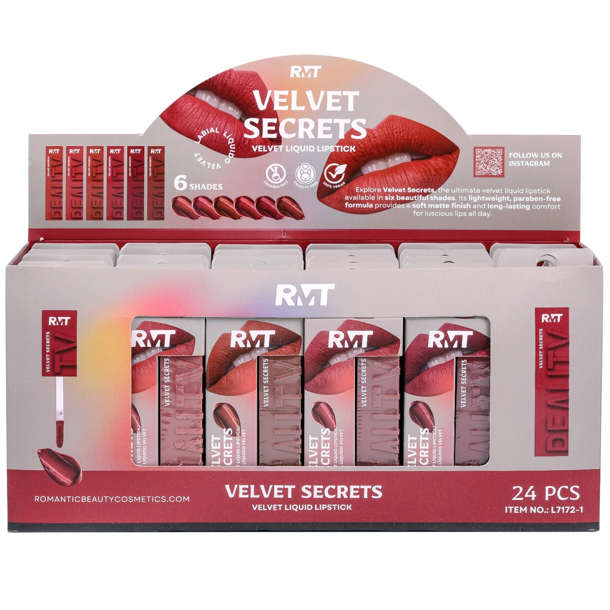 (24-pack) Romantic Beauty Velvet Liquid Lipstick Nude Color