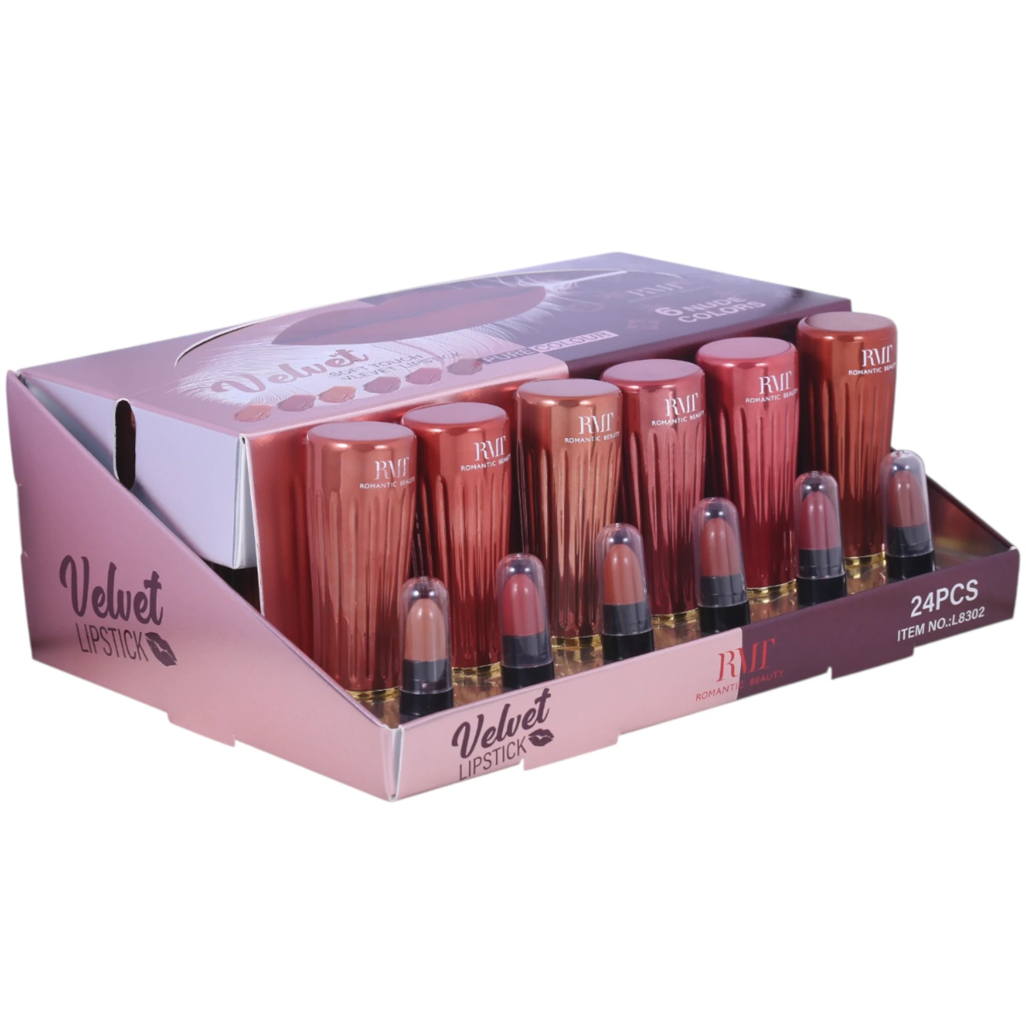 (24-pack) Romantic Beauty Velvet Soft Touch Lipstick - Thumbnail 3
