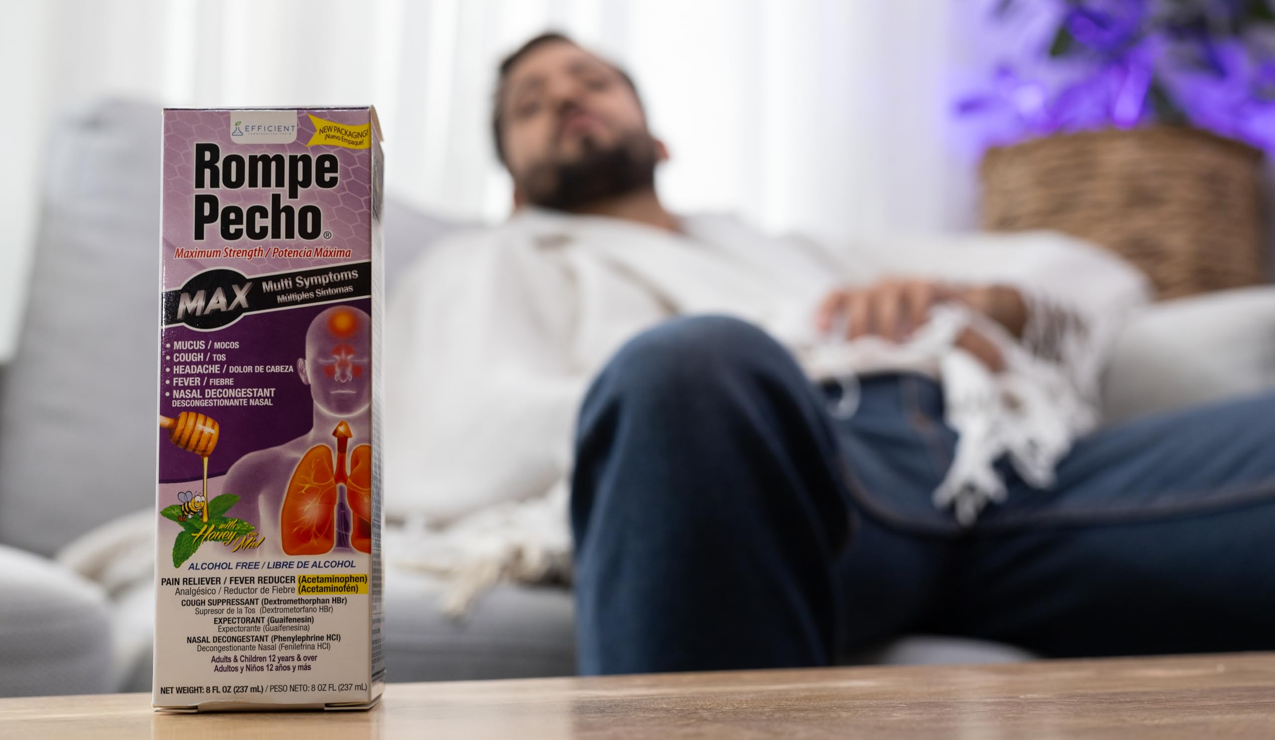 Rompe Pecho Max Multi Symptom Maximum Strength Cough Syrup Alcohol Free 8 oz - Thumbnail 2