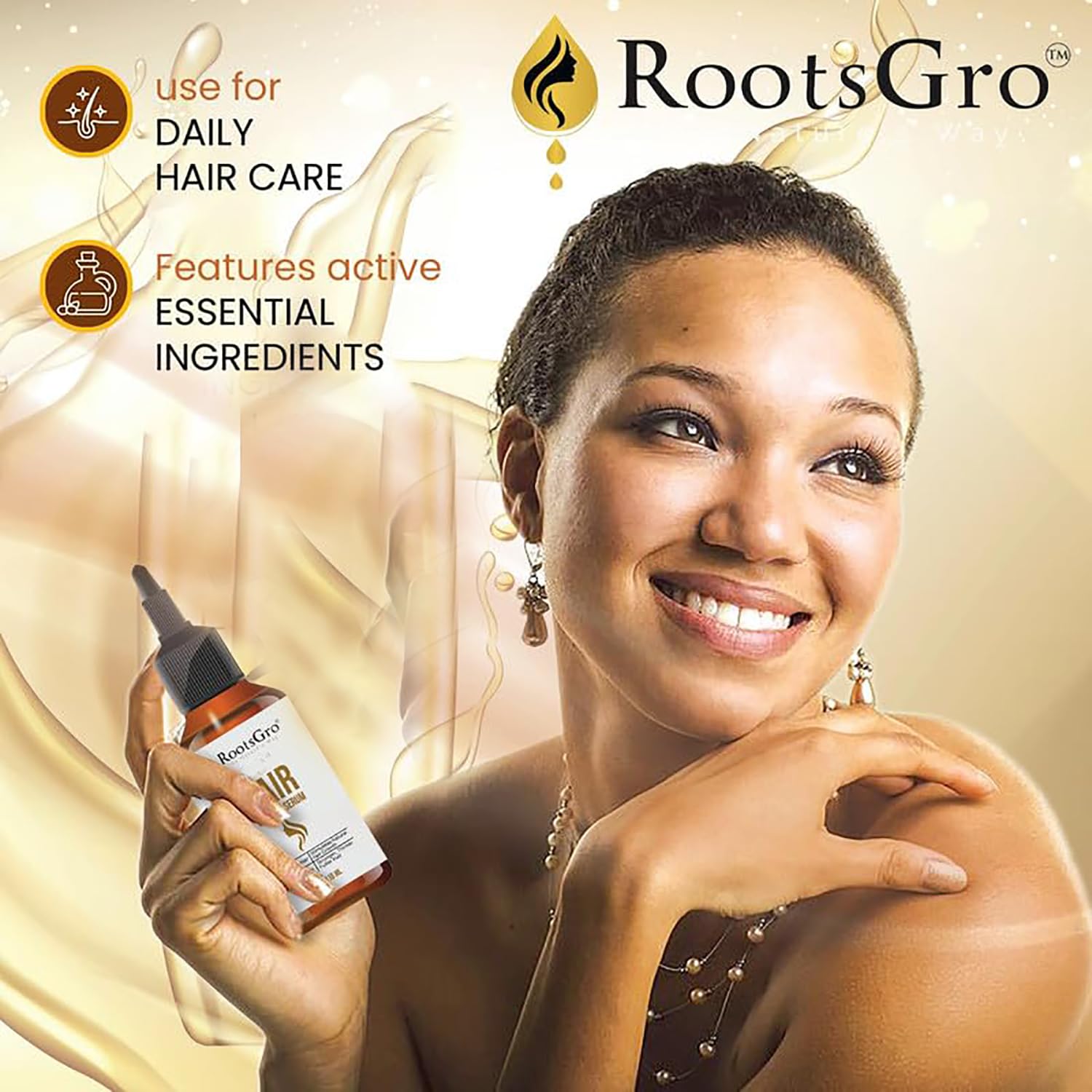 Rootsgro Hair Growth Serum 4 oz - Thumbnail 3