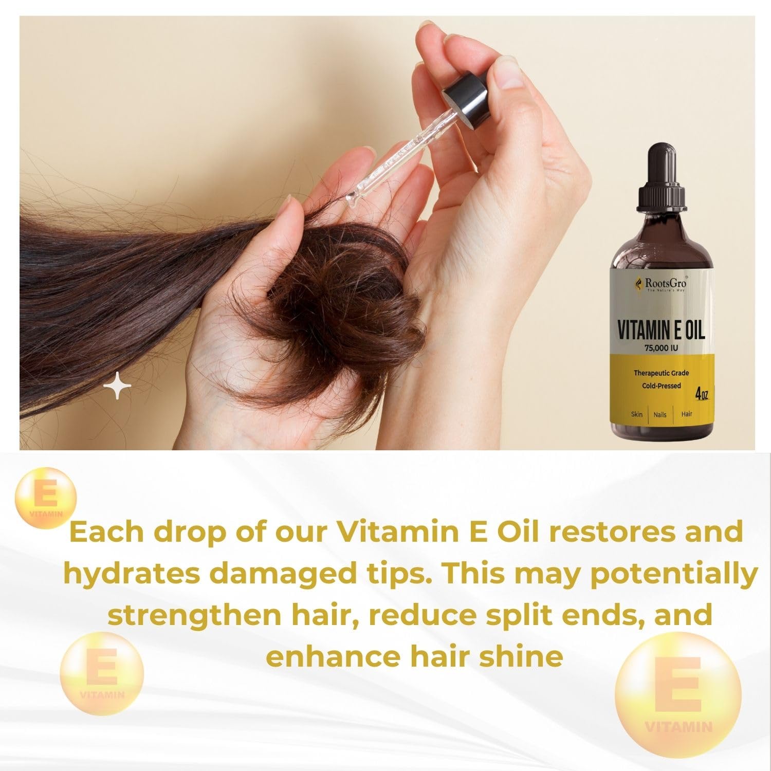 Rootsgro Vitamin E Oil 4 oz - Thumbnail 2