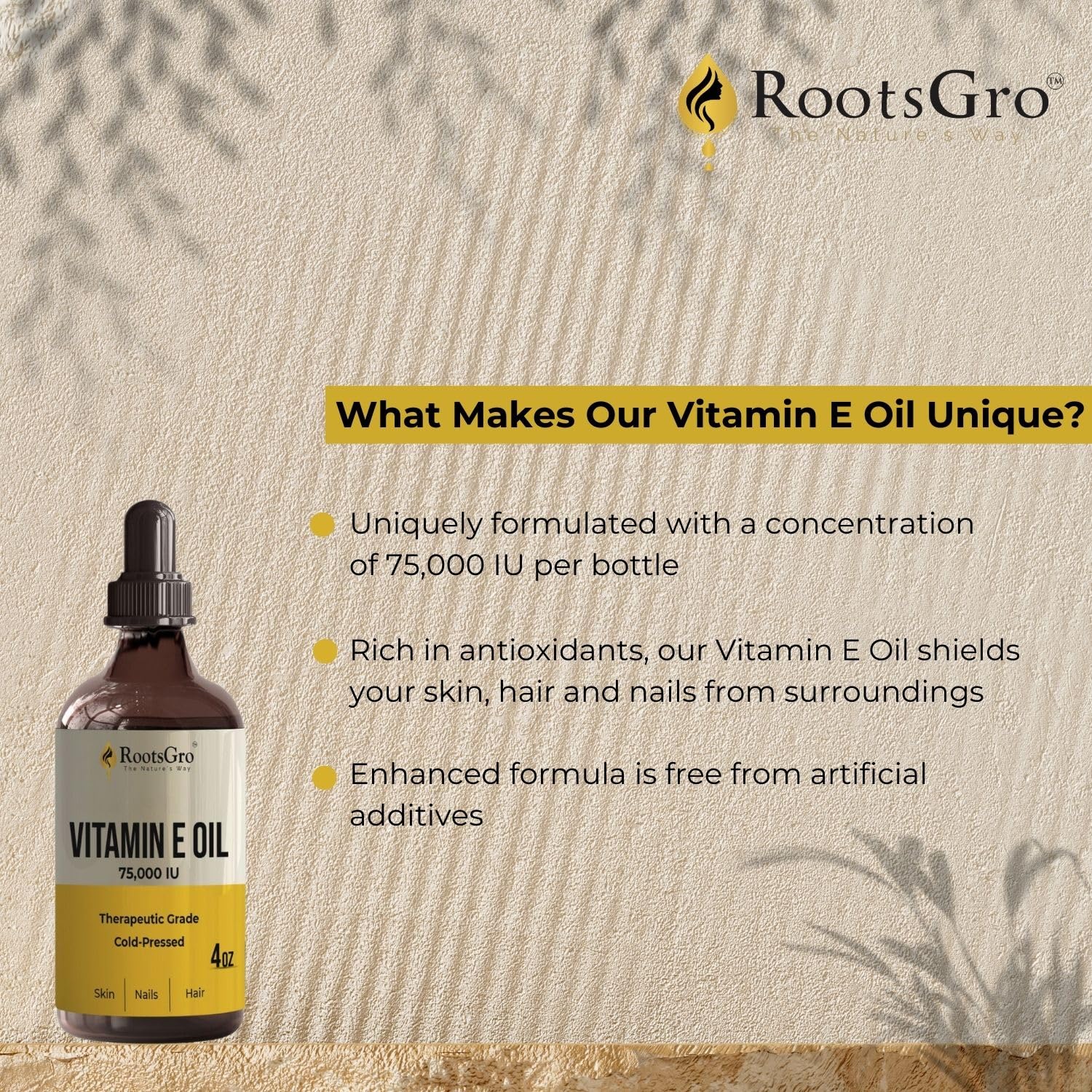 Rootsgro Vitamin E Oil 4 oz - Thumbnail 3