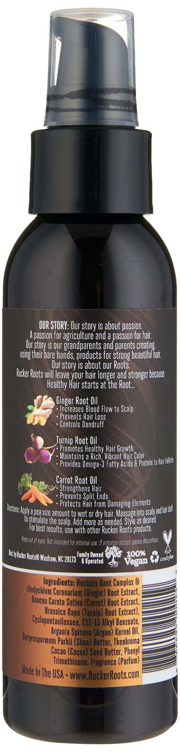 Rucker Roots Anti Frizz Silkening Growth Serum 4fl.oz. All Hair Types Promotes - Thumbnail 2