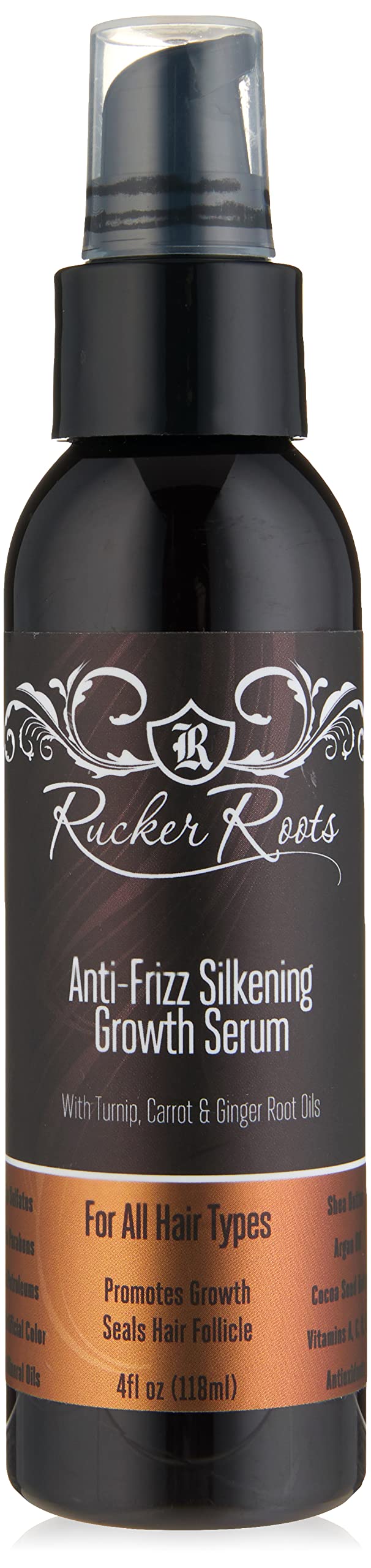 Rucker Roots Anti Frizz Silkening Growth Serum 4fl.oz. All Hair Types Promotes