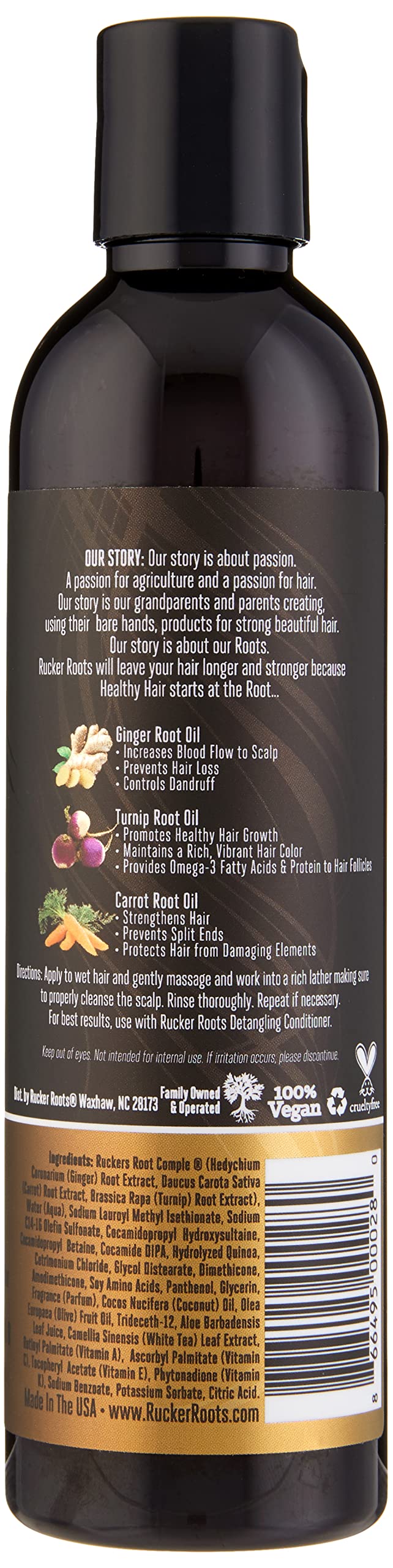 Rucker Roots Smoothing Sulfate Free Shampoo |ginger Turnip Carrot Root Oils| - Thumbnail 2