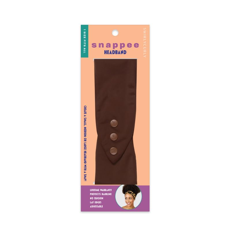 Women’s Fashion Headband for Natural Curly Hair | No Slip 3 Snap Adjustable