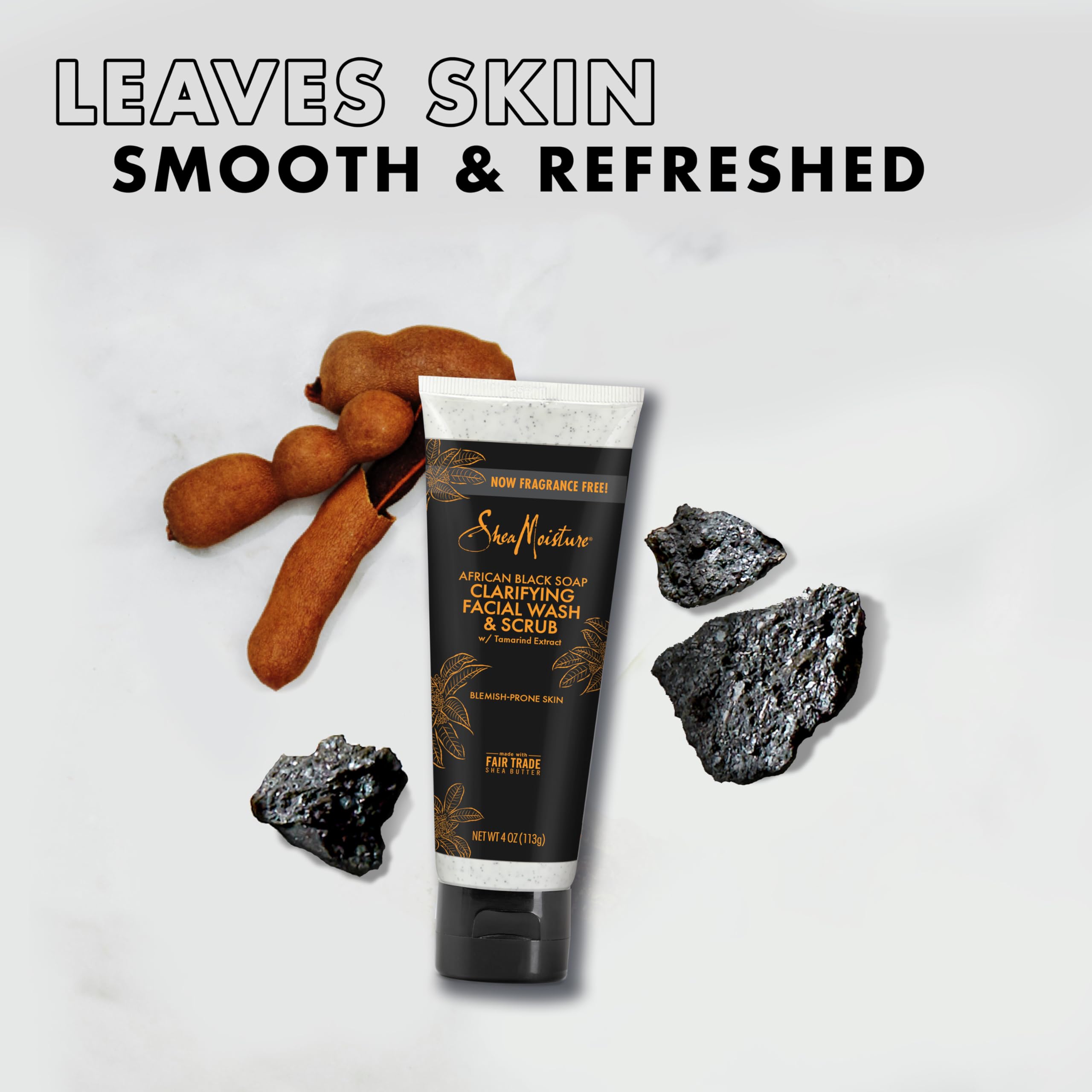 Sheamoisture African Black Soap Clarifying Facial Wash Scrub 4 oz - Thumbnail 3