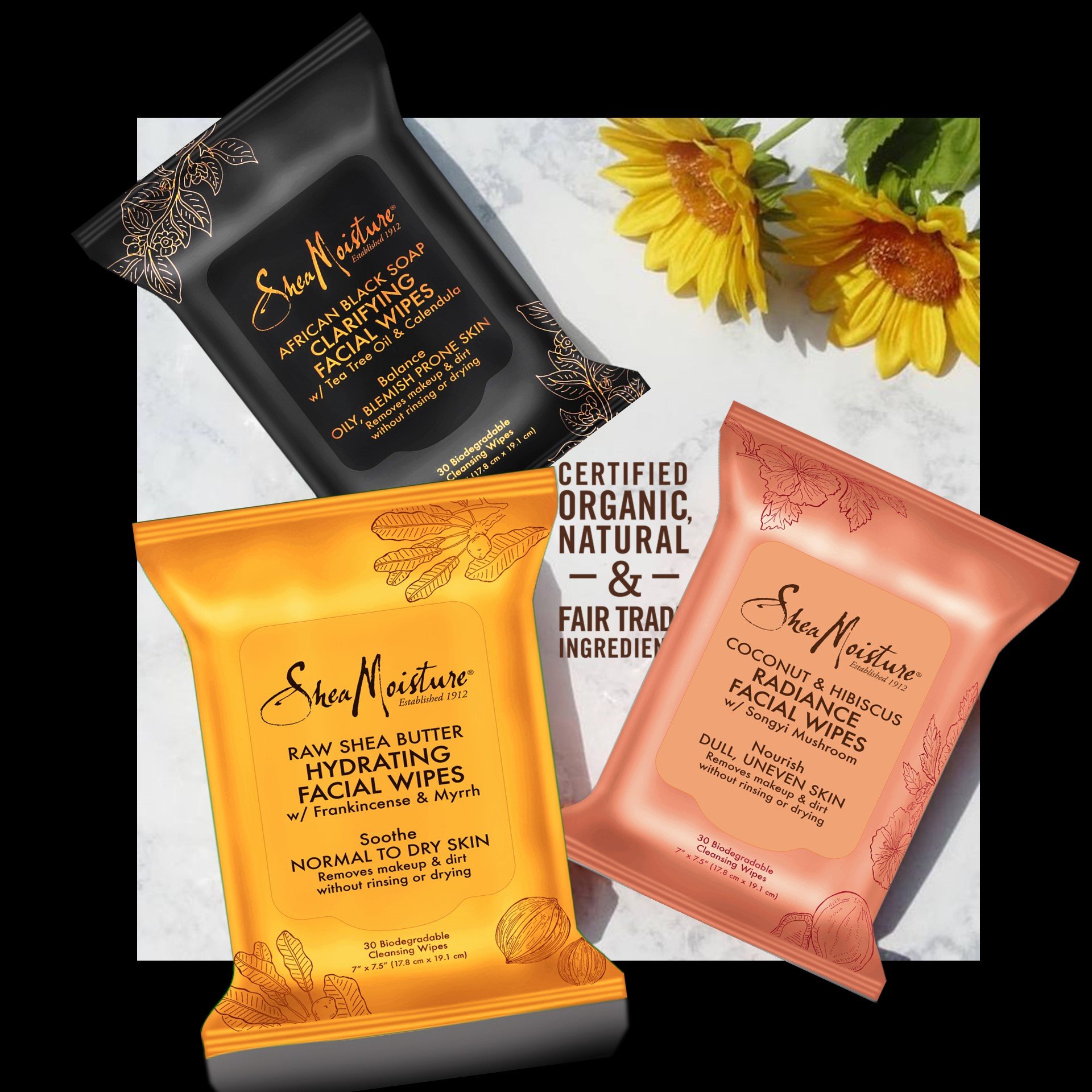 Sheamoisture African Black Soap Clarifying Facial Wipes 30 Ct - Thumbnail 2
