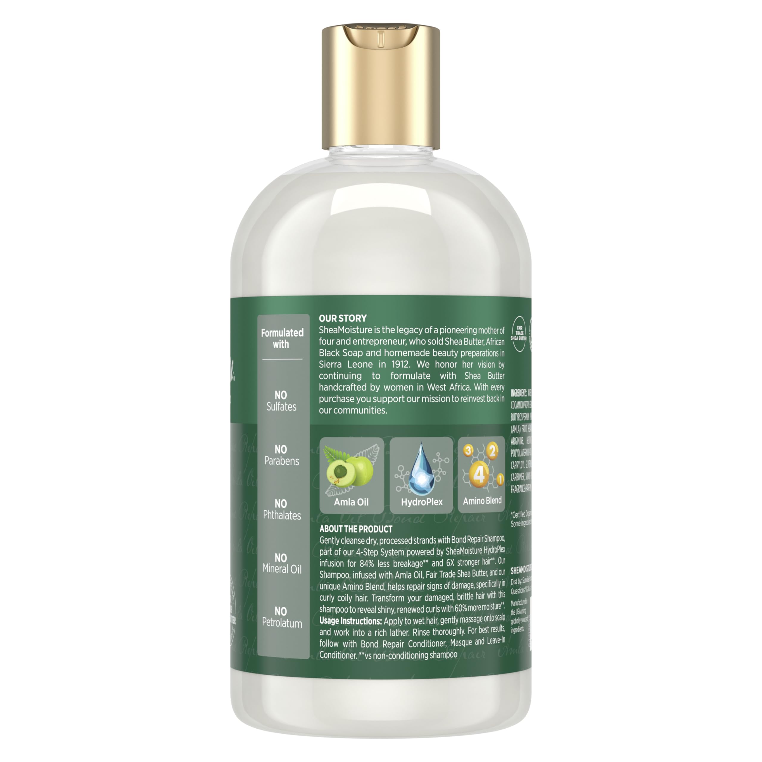 Shea Moisture Bond Repair Shampoo Amla Oil Deeply Cleanses and Removes Build Up - Thumbnail 2