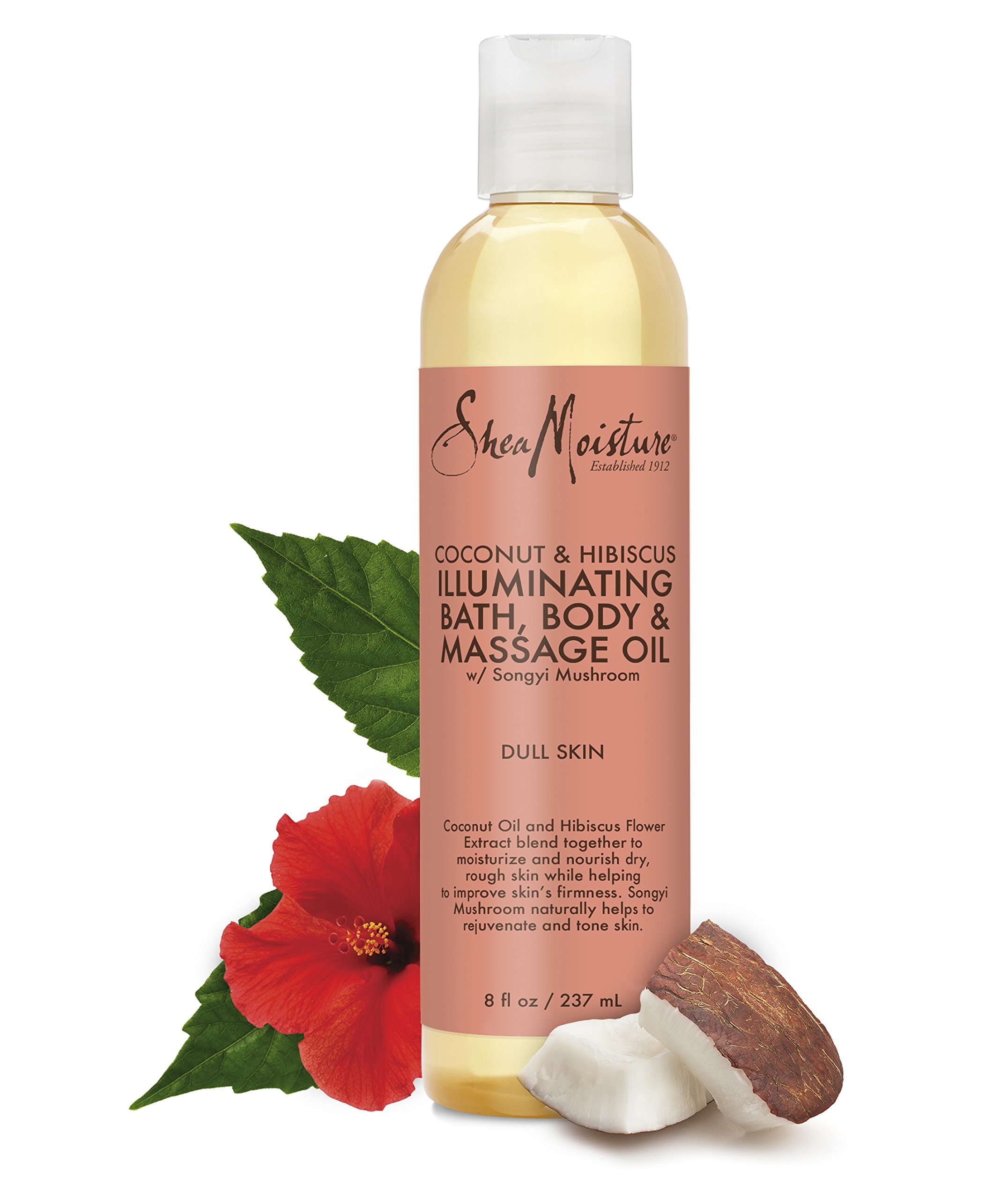 Shea Moisture Coconut Hibiscus Massage Oil and Body Oil for Dry Skin Bath Oil