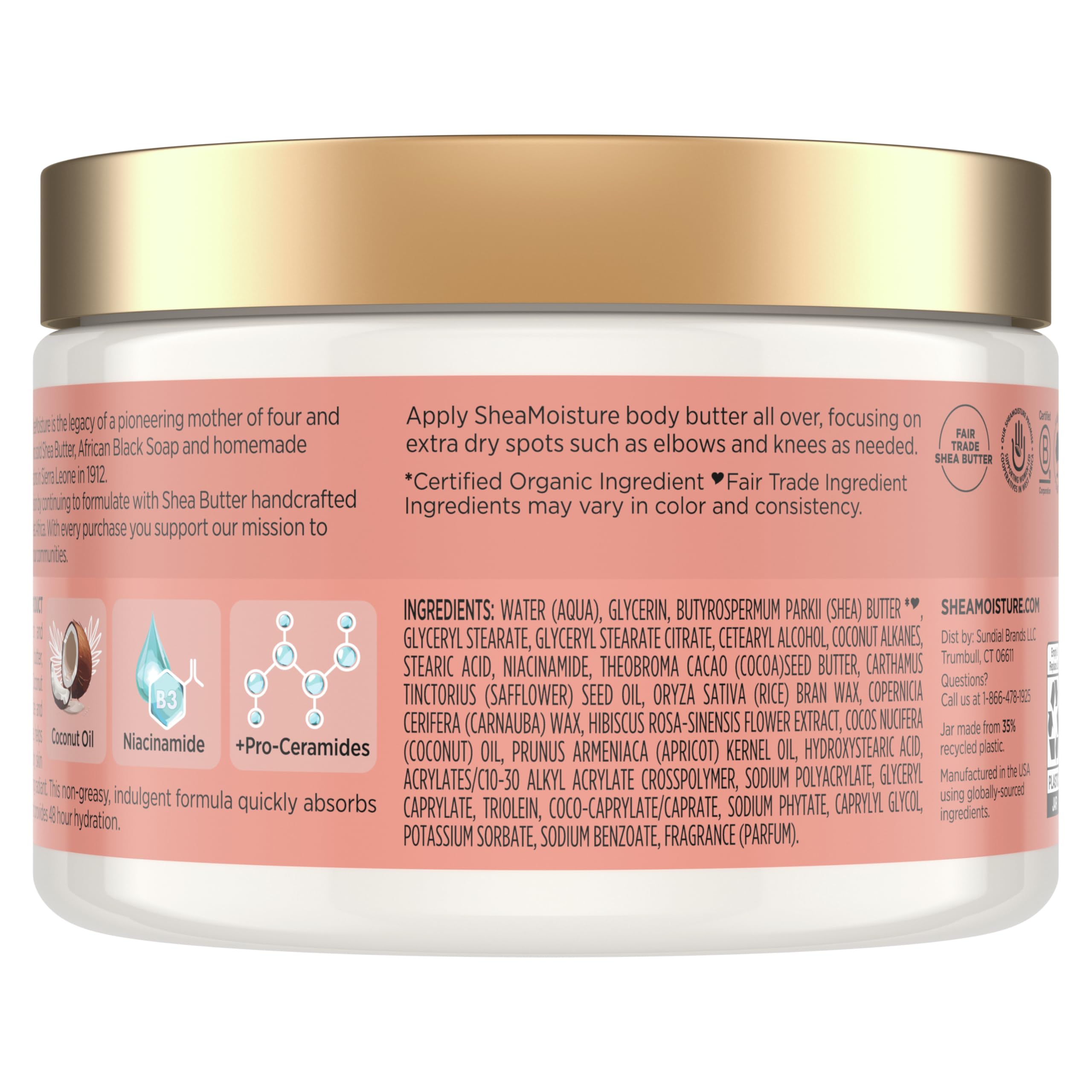 Sheamoisture Illuminating Body Butter With Coconut Hibiscus Niacinamide and Pro - Thumbnail 2