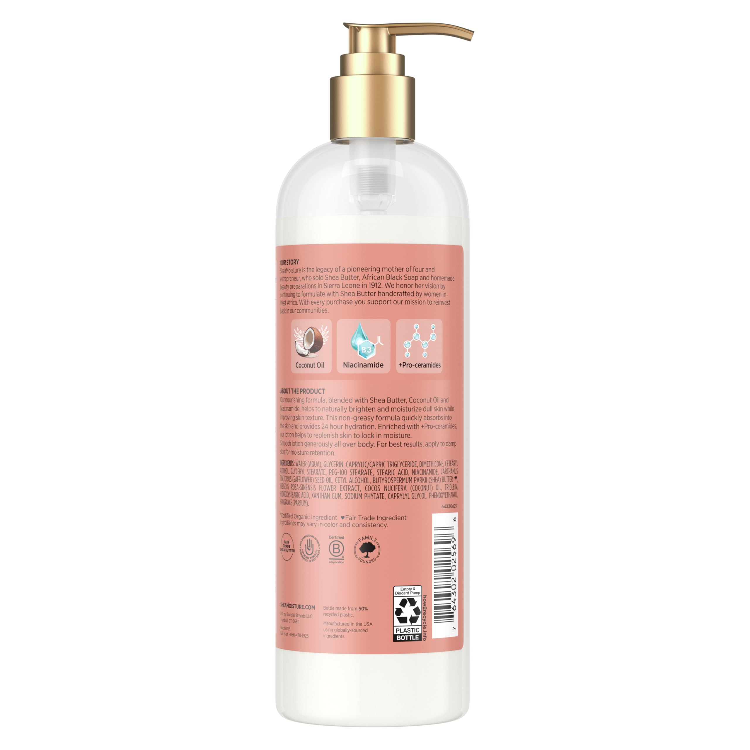 Sheamoisture Illuminating Moisturizing Body Lotion Coconut Oil Hibiscus Dry - Thumbnail 2