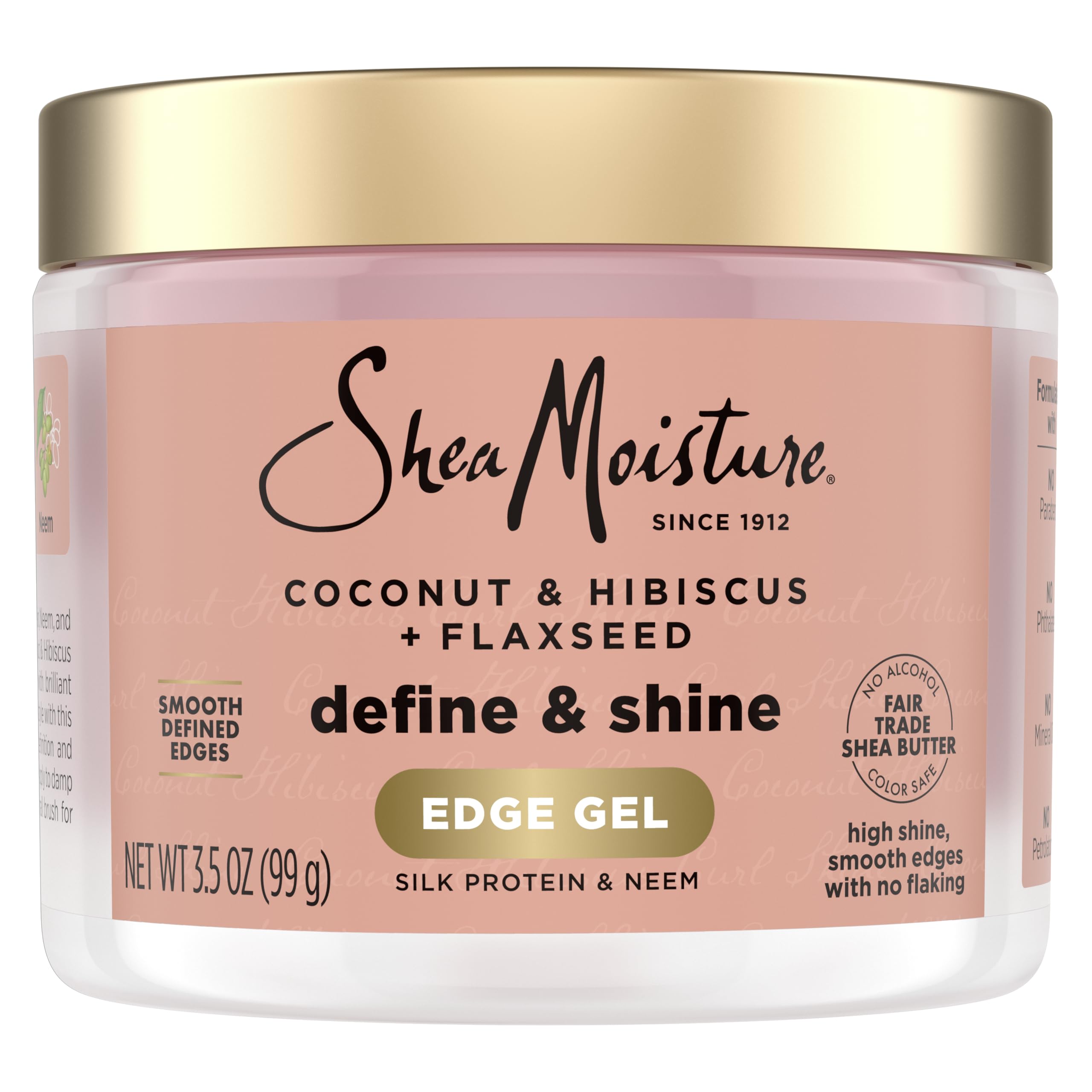 Shea Moisture Define Shine Edge Gel + Flaxseed Coconut Hibiscus Holds and