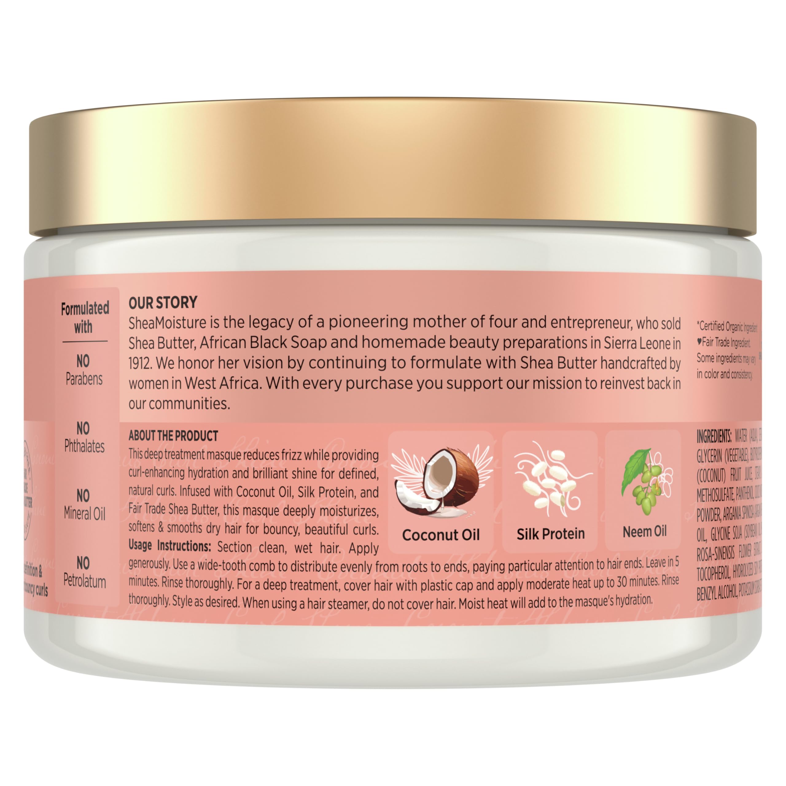 Sheamoisture Hair Mask Coconut Hibiscus 11.5 oz - Thumbnail 2