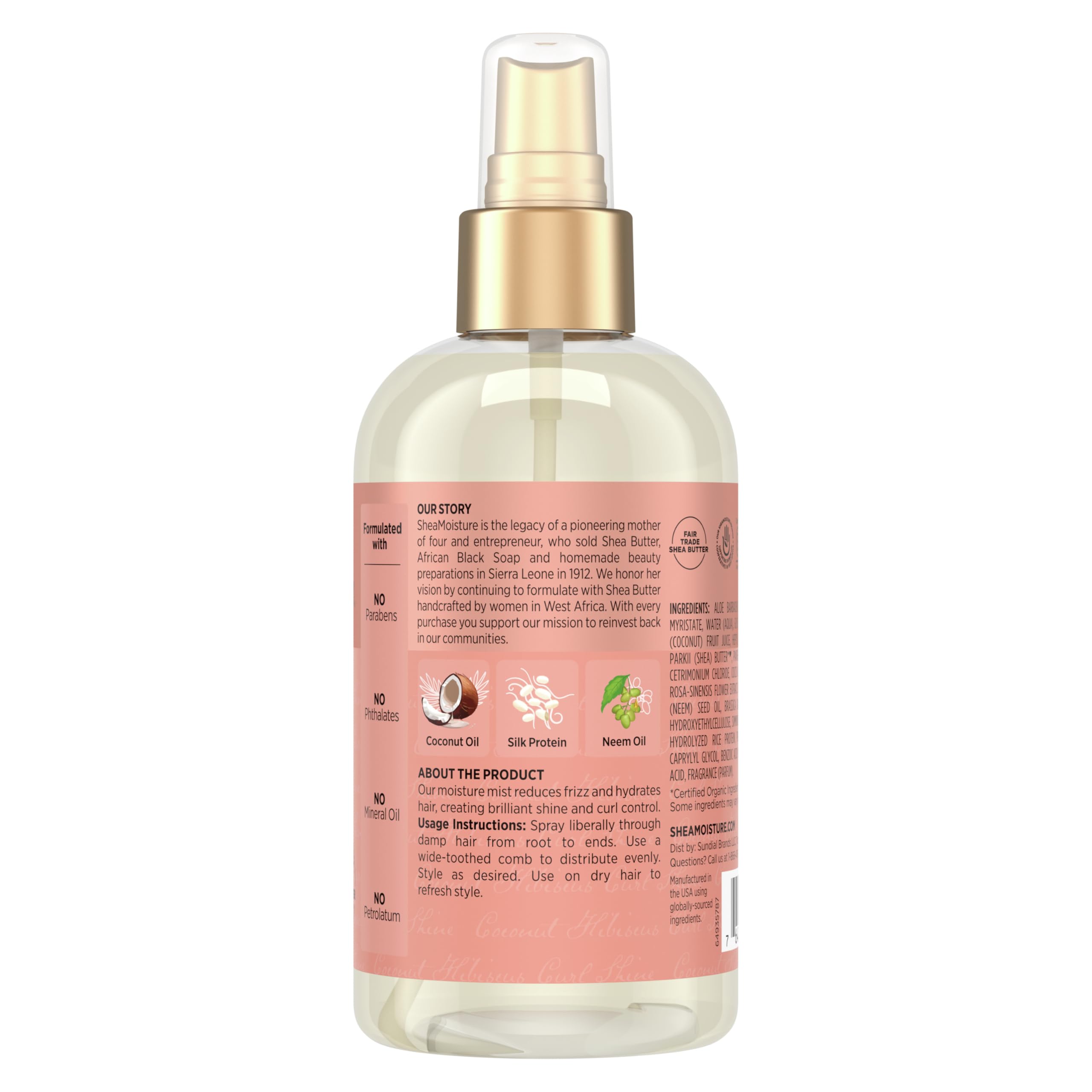 Sheamoisture Hold and Shine Moisture Mist for Thick Curly Hair Coconut and - Thumbnail 2