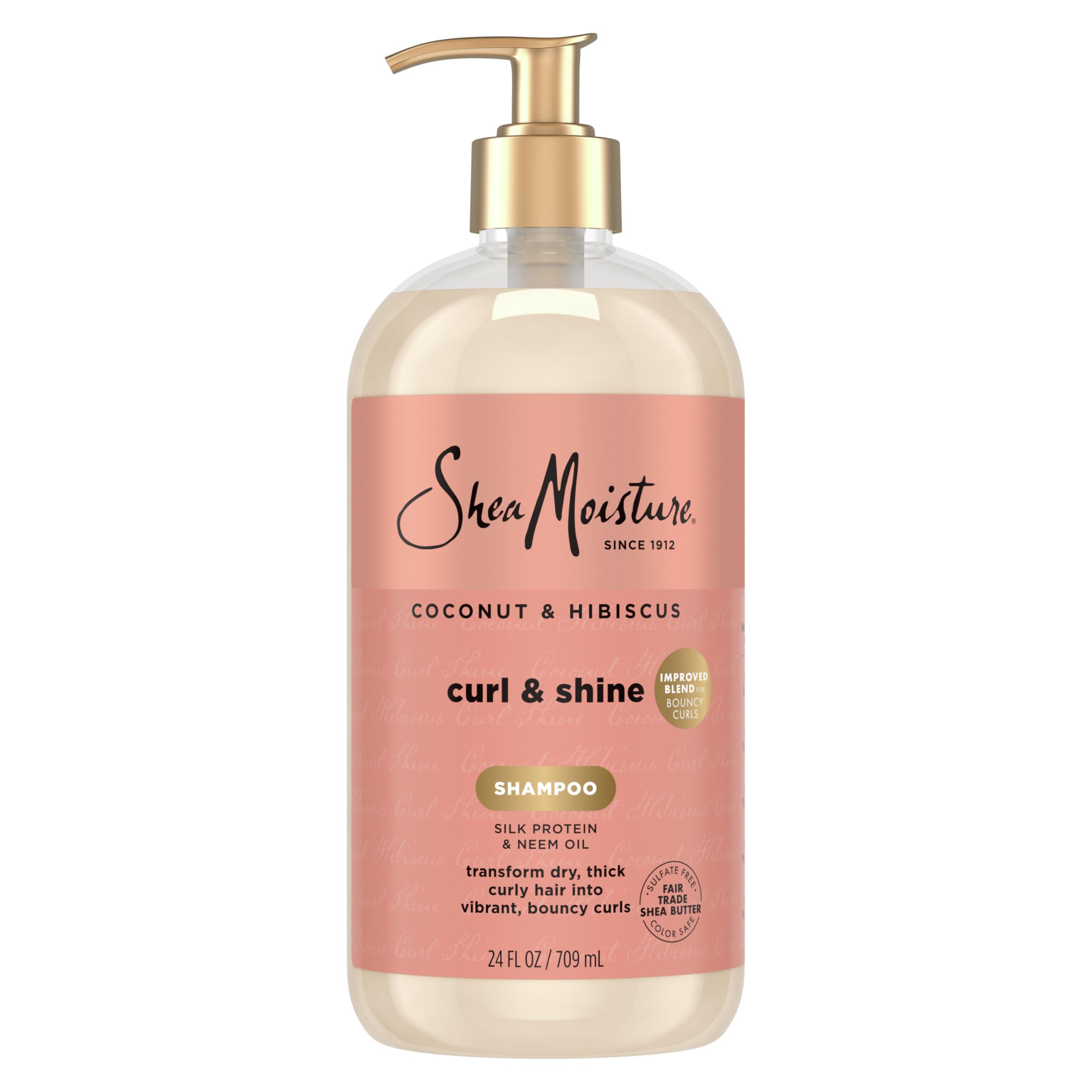 Sheamoisture Shampoo Coconut and Hibiscus for Thick Curly Hair To Cleanse