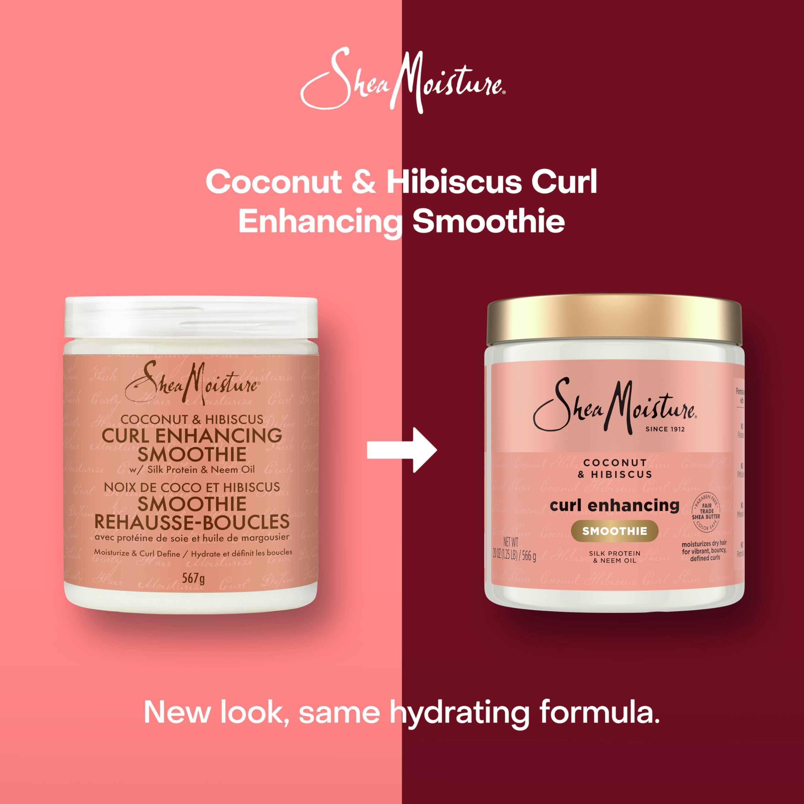 Sheamoisture Smoothie Curl Enhancing Hair Cream Coconut Hibiscus 12 oz - Thumbnail 3