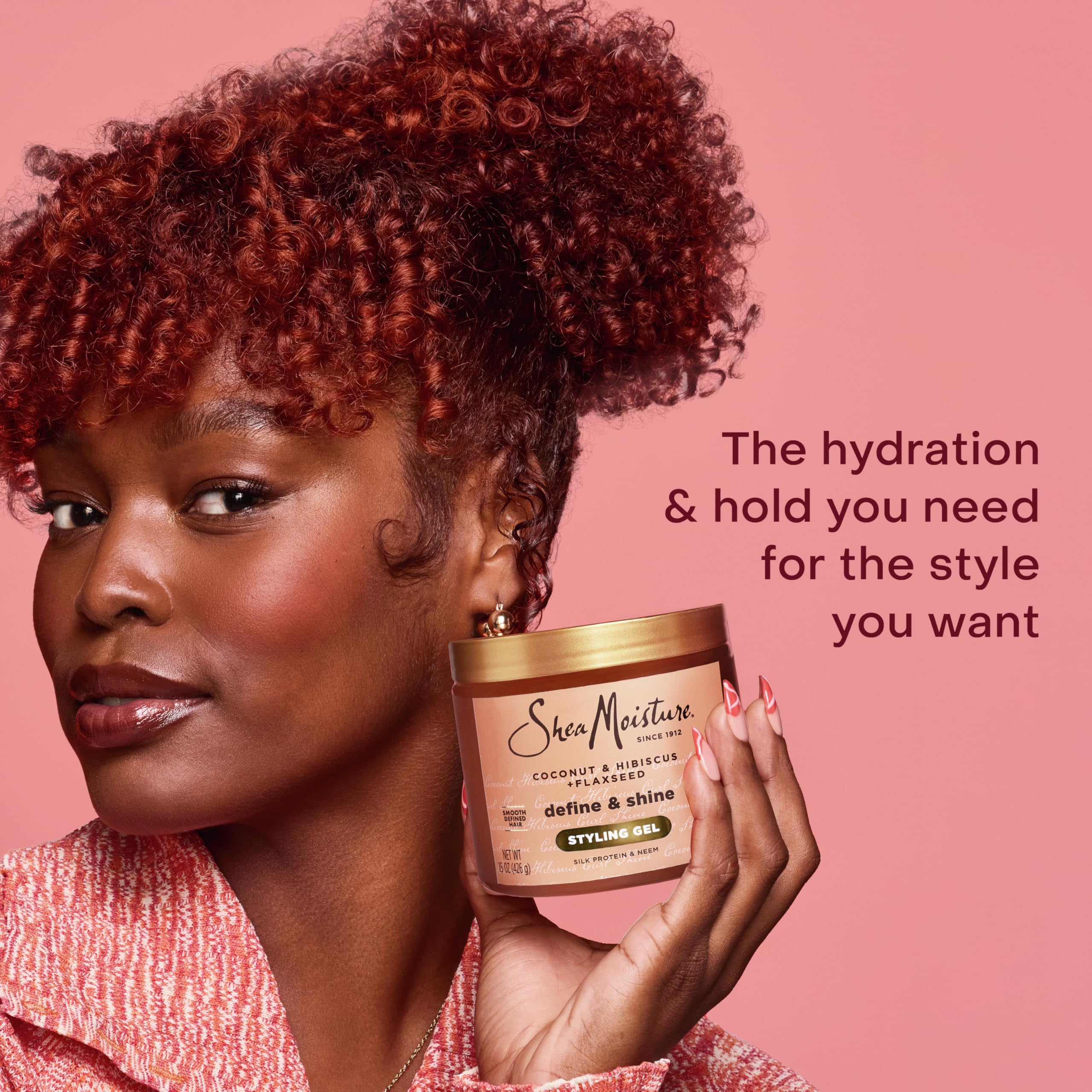 Sheamoisture Define Shine Styling Gel + Flaxseed Coconut Hibiscus 15 oz - Thumbnail 3