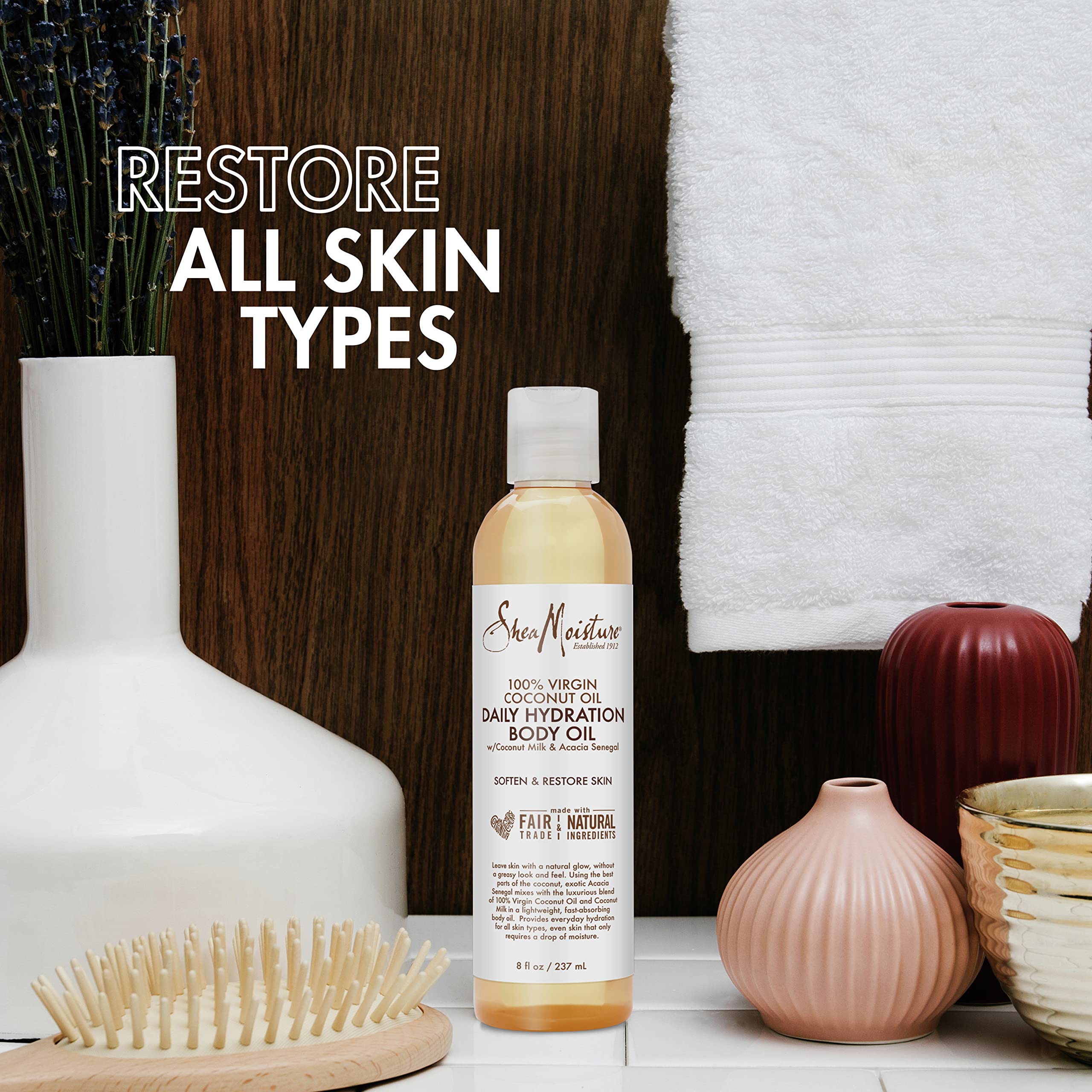 Sheamoisture Daily Hydration Body Oil Virgin Coconut Oil for Dry Skin 8 oz - Thumbnail 2