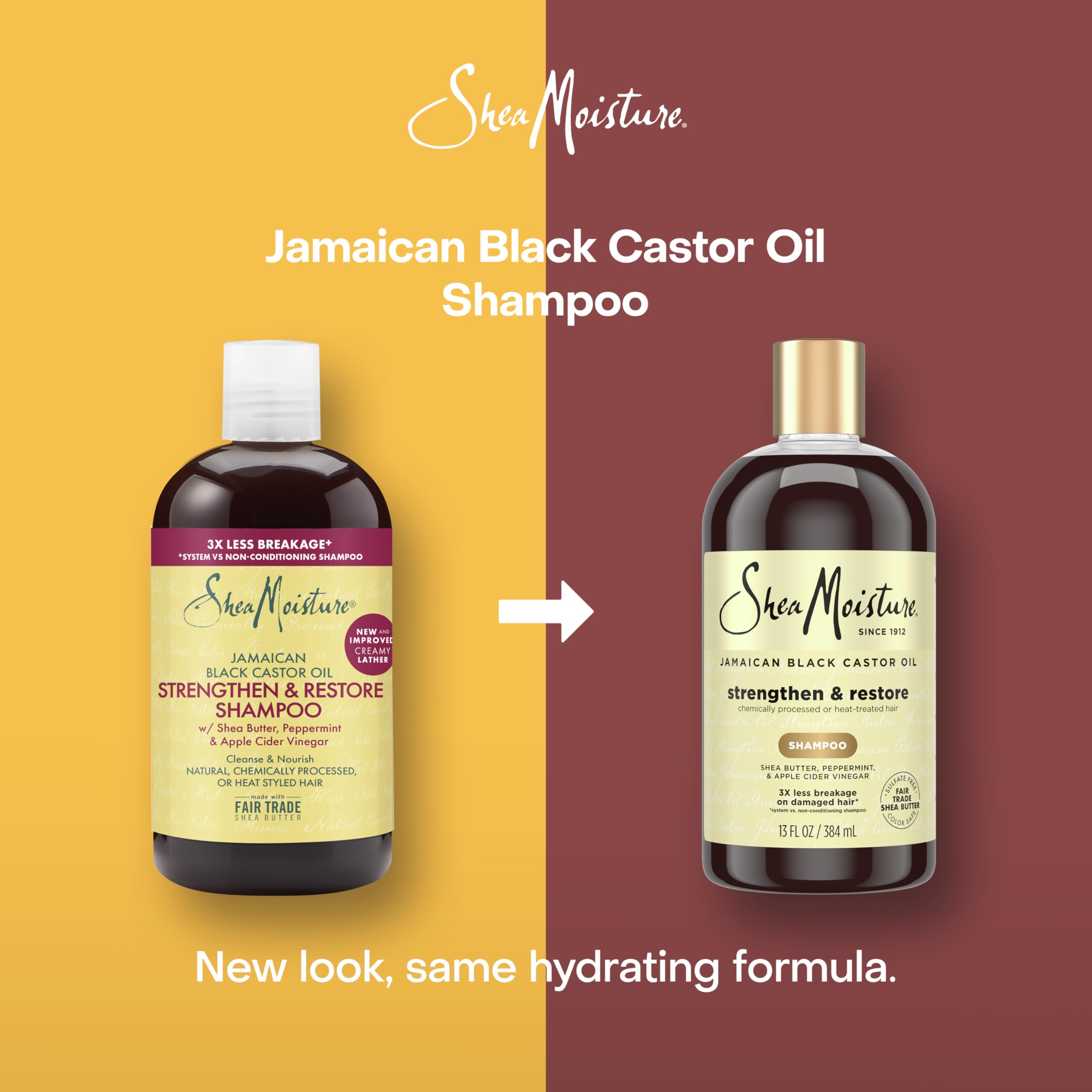 Sheamoisture Strengthen and Restore Shampoo 100% Pure Jamaican Black Castor Oil - Thumbnail 3