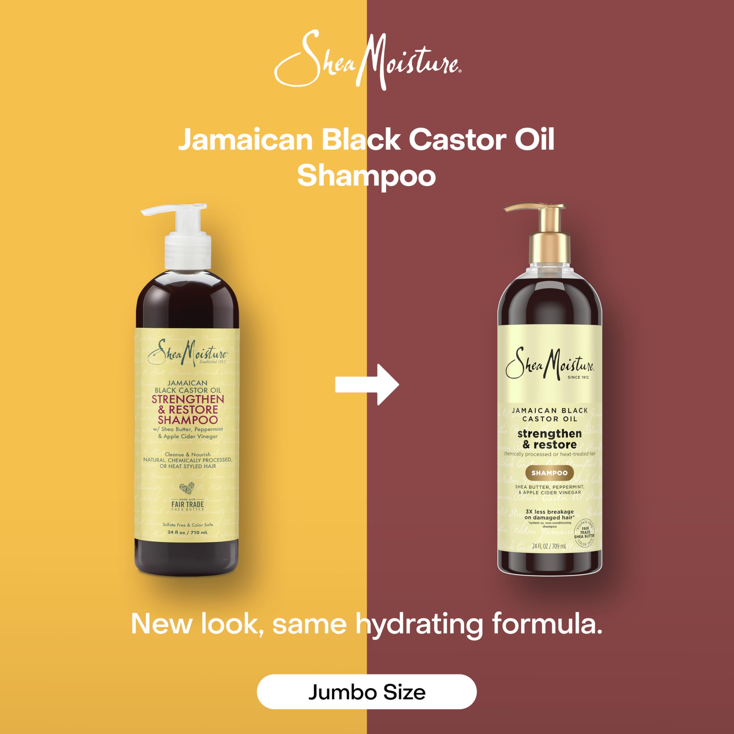 Sheamoisture Strengthen and Restore Shampoo 100% Pure Jamaican Black Castor Oil - Thumbnail 3