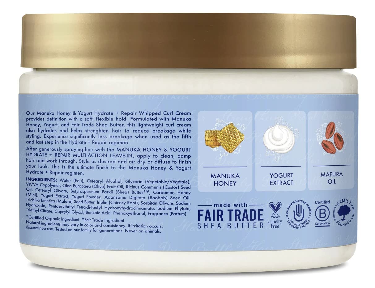 Sheamoisture Hydrate and Repair Hair Styling Cream With Manuka Honey and Yogurt