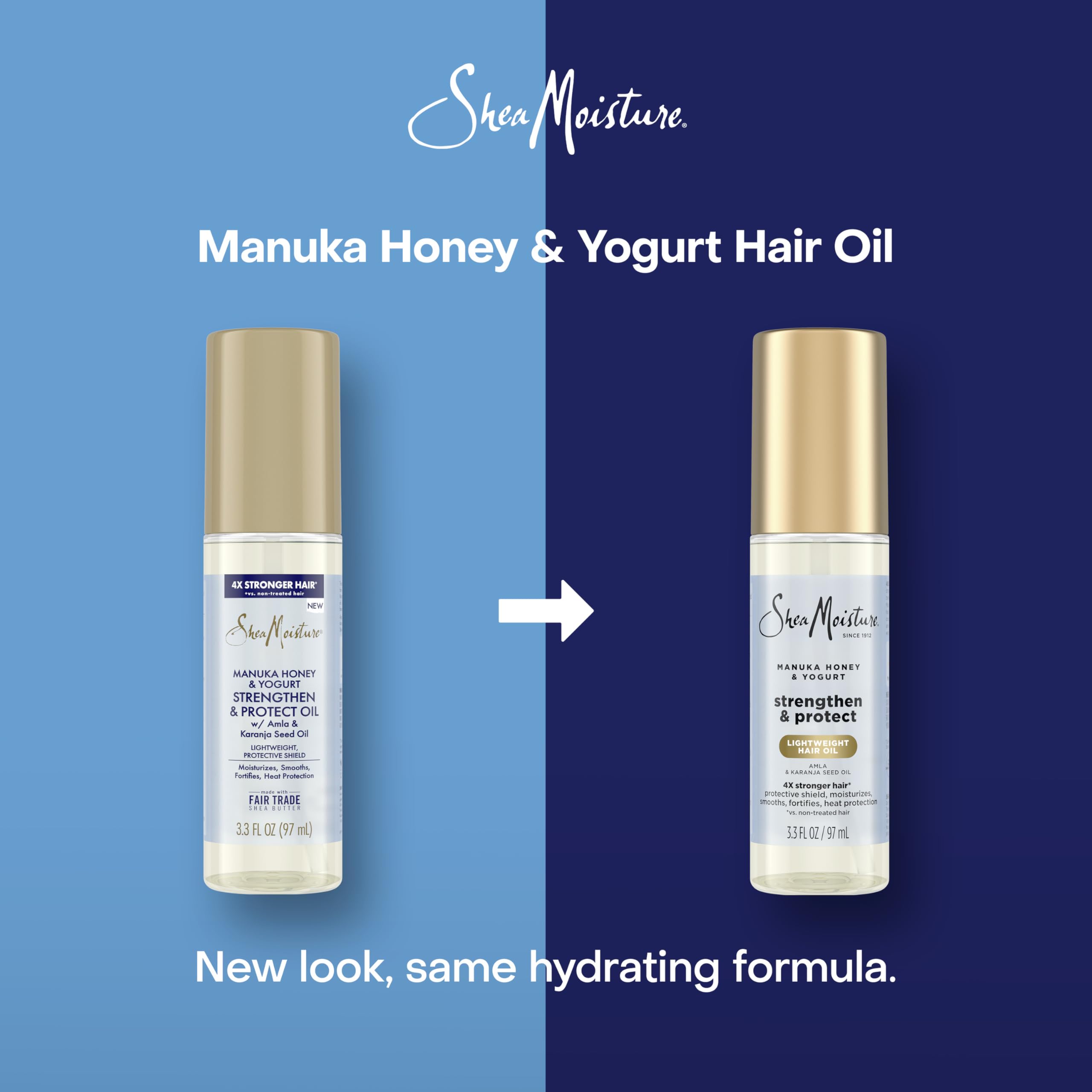 Sheamoisture Strengthen Protect Hair Oil Manuka Honey Yogurt Reduces Heat - Thumbnail 3