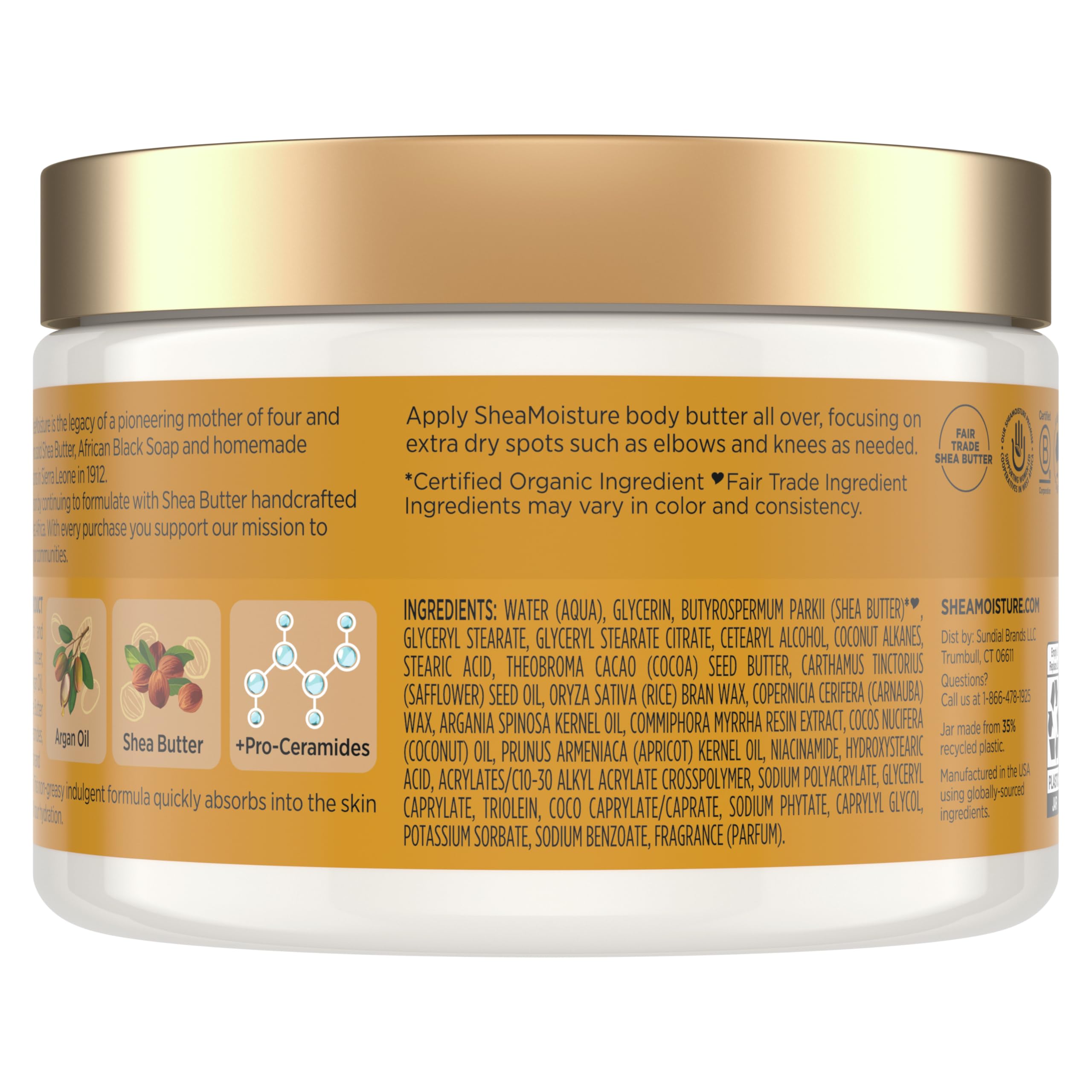 Sheamoisture Deeply Moisturizing Body Butter With Raw Shea Butter Argan Oil and - Thumbnail 2