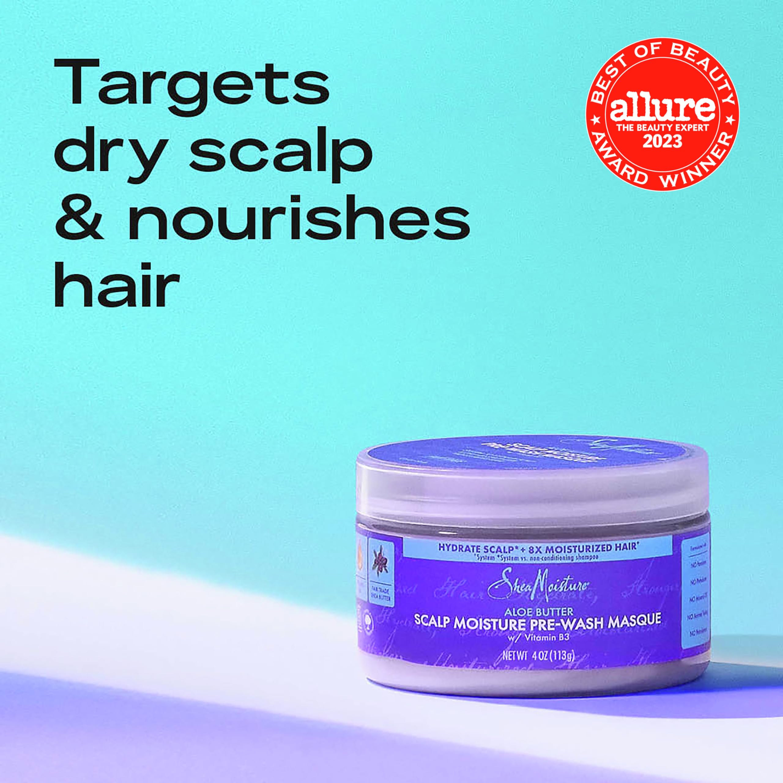 Sheamoisture Scalp Moisture Pre Wash Hair Mask With Vitamin B3 and Aloe Butter - Thumbnail 2