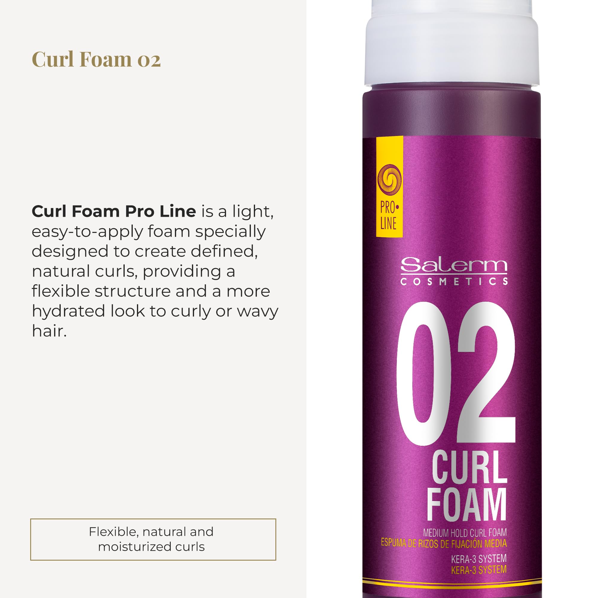 Salerm Curly Hair Foam Pro Line Curl Foam 02 Creates Defined Natural and - Thumbnail 2