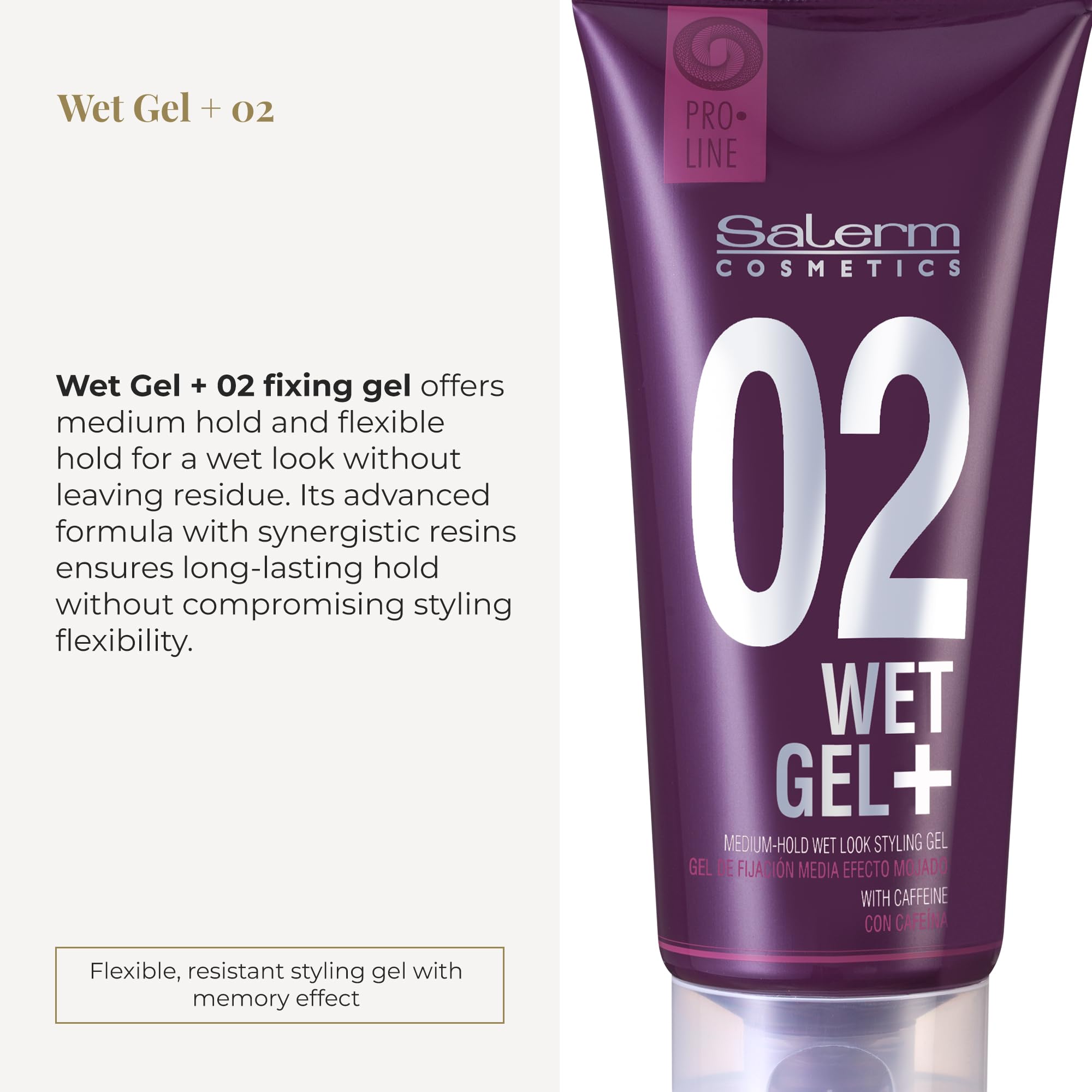 Salerm Hair Styling Gel Pro Line Wet Gel + 02 Medium Hold Wet Effect With - Thumbnail 2
