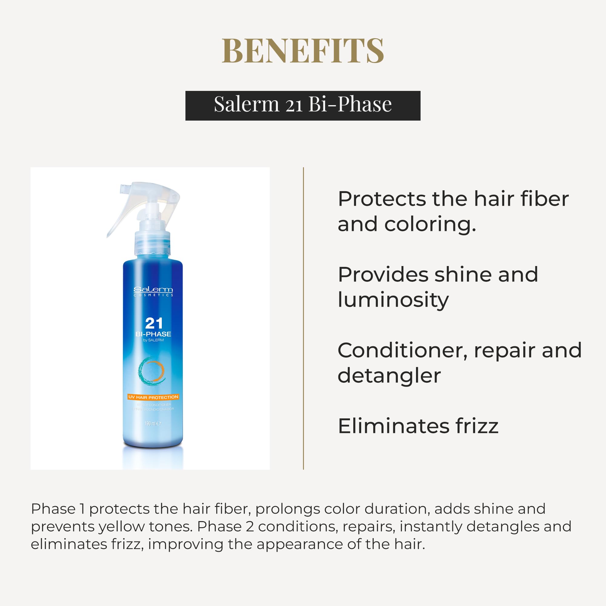 Salerm Biphase Conditioner 21 Biphase Leave In Conditioner Protects Hair - Thumbnail 3
